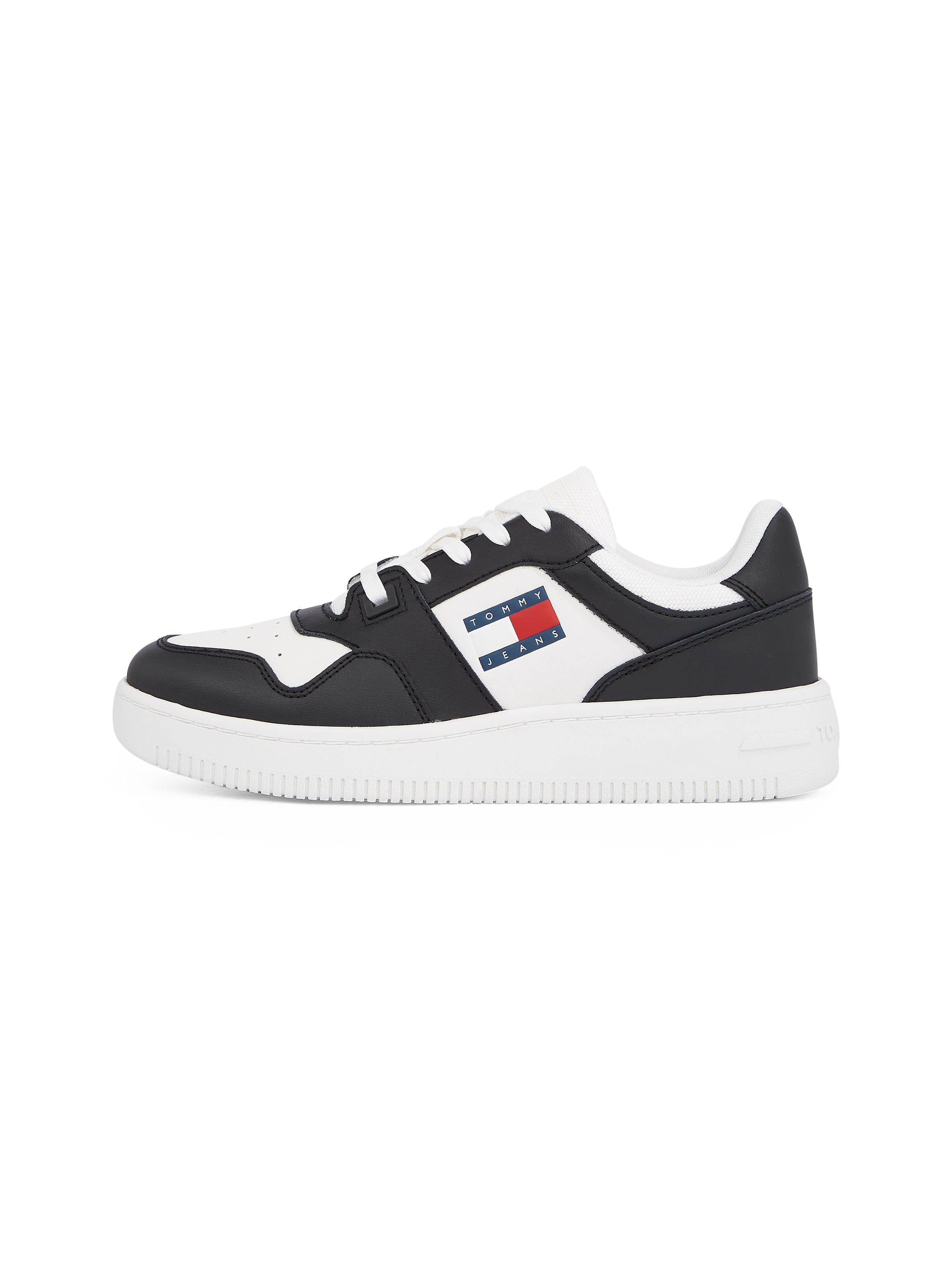 Tommy Jeans Plateausneaker »TJW RETRO BASKET ESS«, Freizeitschuh, Halbschuh, Schnürschuh mit seitlicher Logoflagge