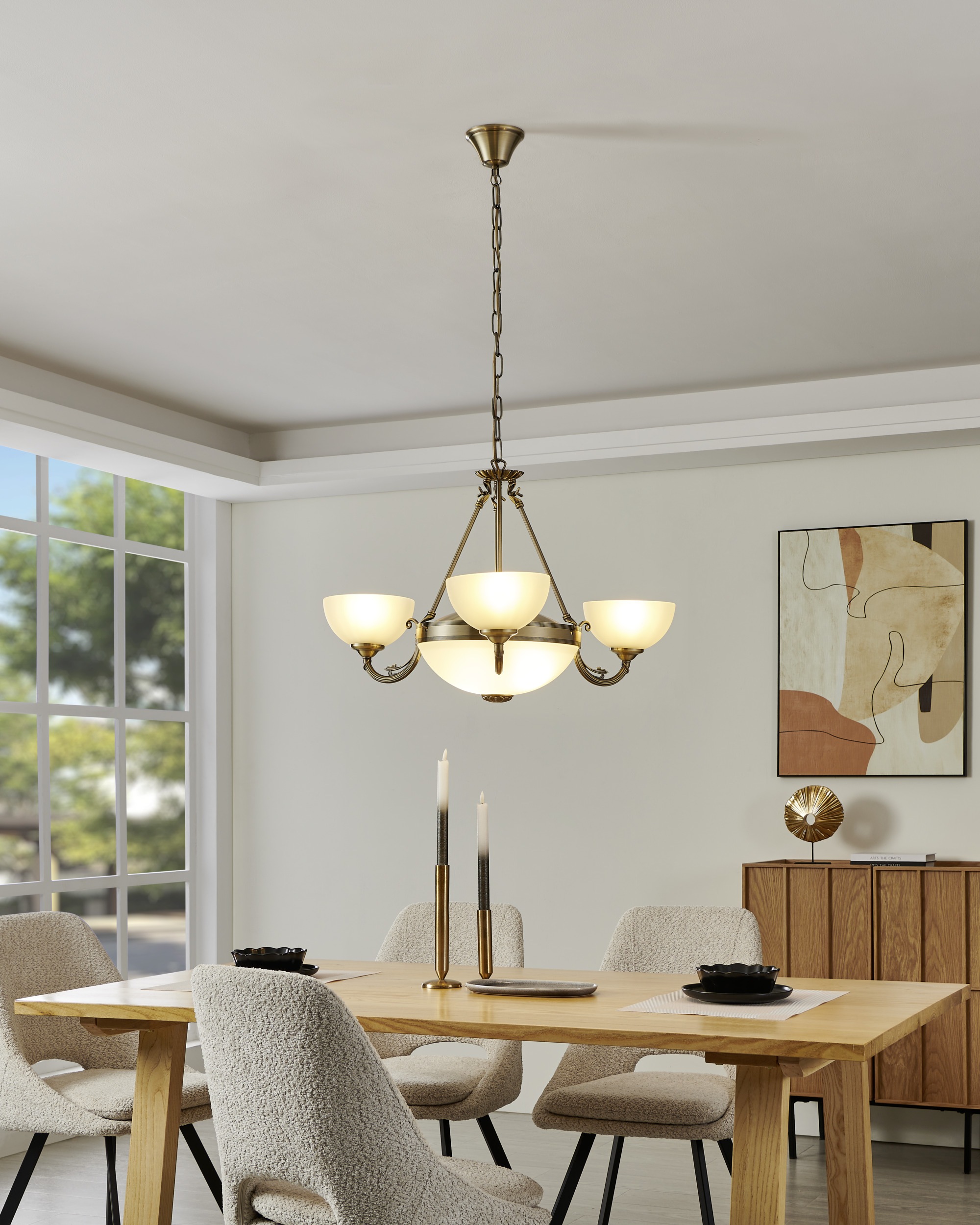 EGLO Hängeleuchte »SAVOY Pendellampe - Metallguss - E14;E27 - 3X40W;2X60W - IP20« E14 | E27 1 Stk. Hängelampe, Deckenlampe, Wohnzimmer, Esszimmer, H110 x Ø74 cm