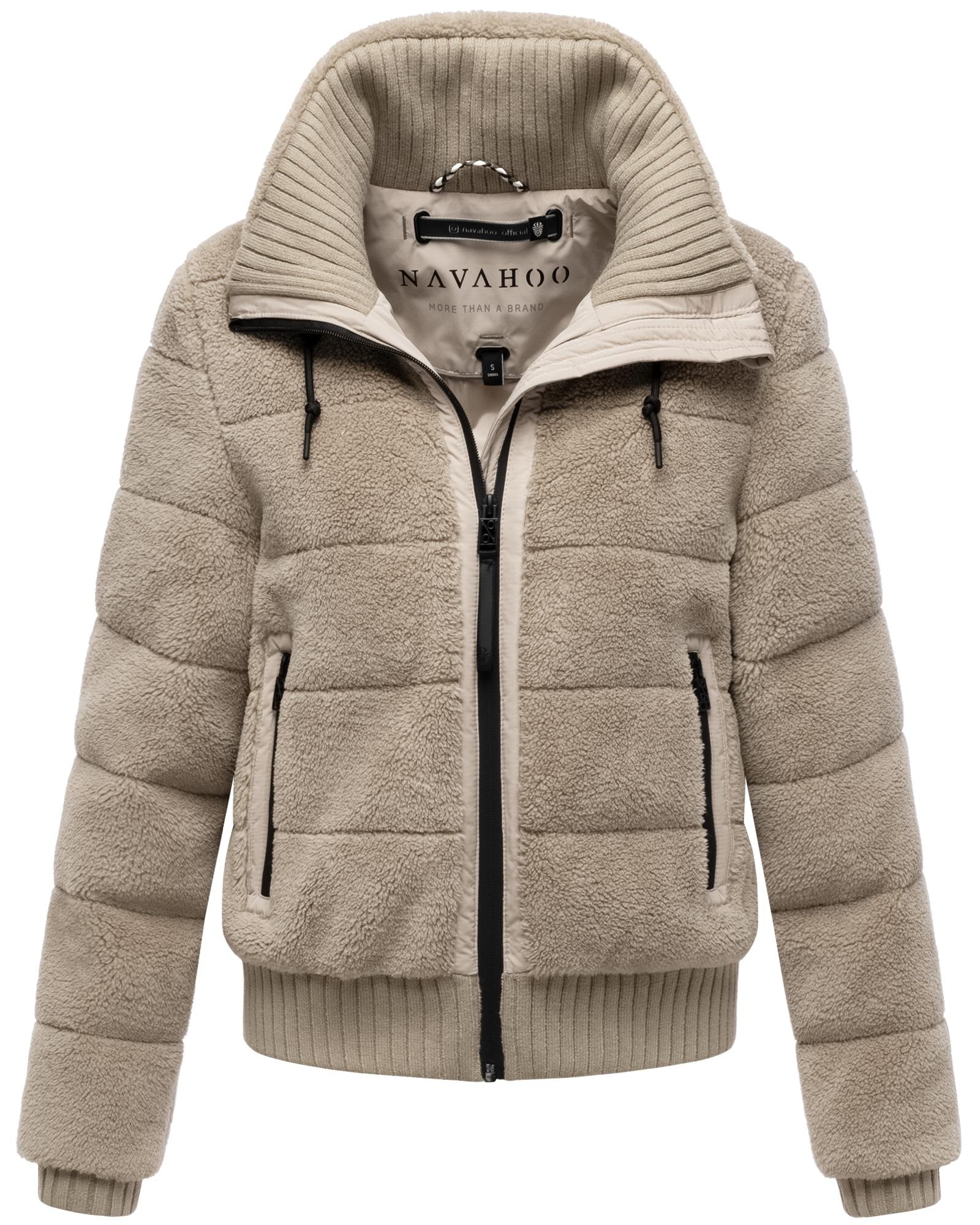Navahoo Plüschjacke »Schneepuder 14«, warme Damen Teddyjacke für den Winter
