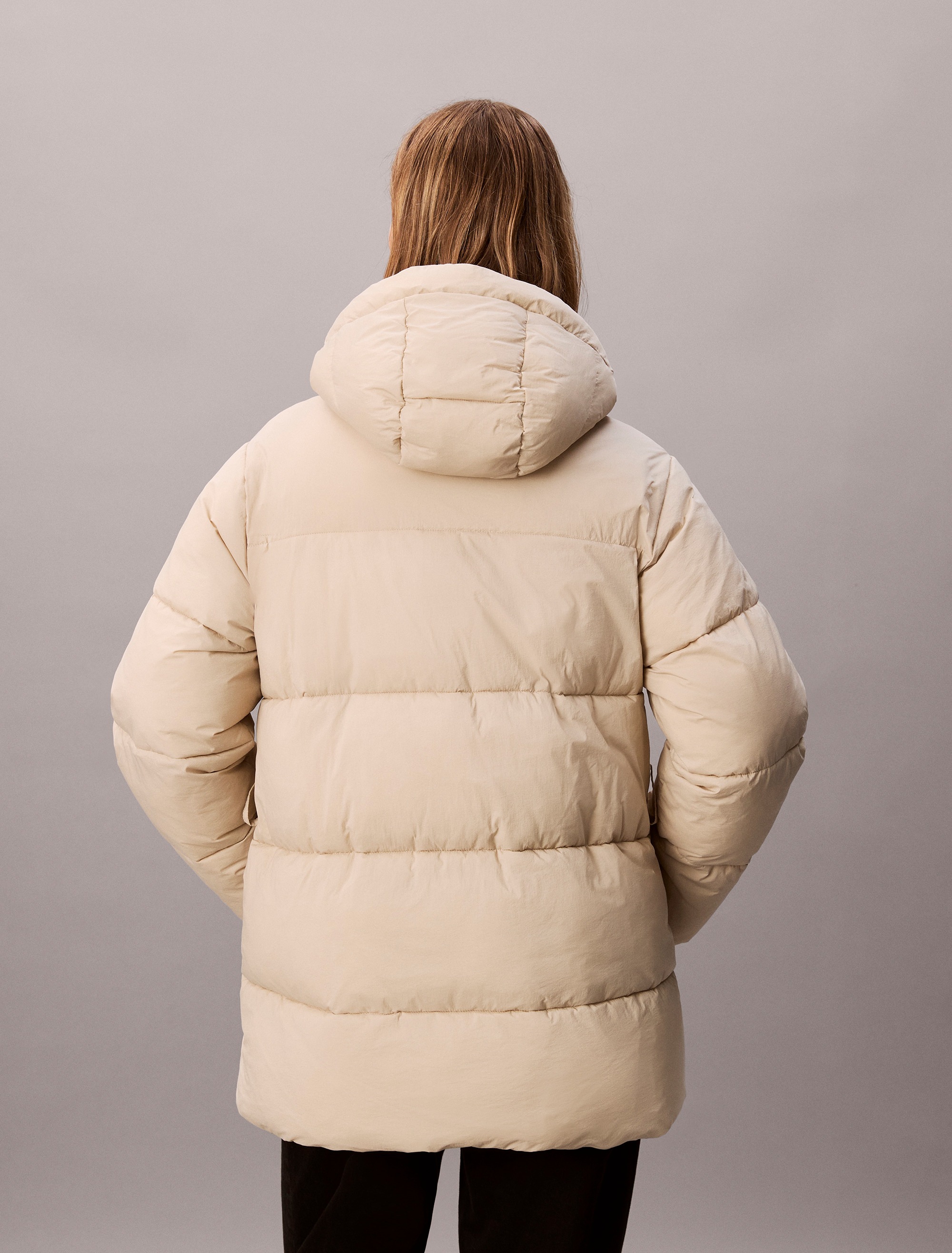 Calvin Klein Jeans Steppjacke "BELTED MIDWEIGHT PUFFER" mitKapuze Mit Rundh günstig online kaufen