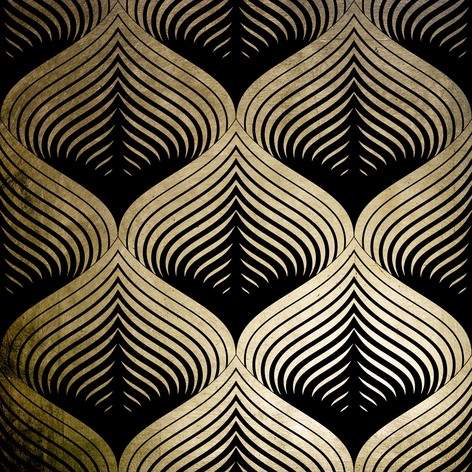 Leonique Acrylglasbild »Blätter - Acrylbilder mit Blattgold veredelt«, Blätter-Blätterbilder-Pflanzen, (1 St.), von Hand eingearbeitete Blattgold Applikationen