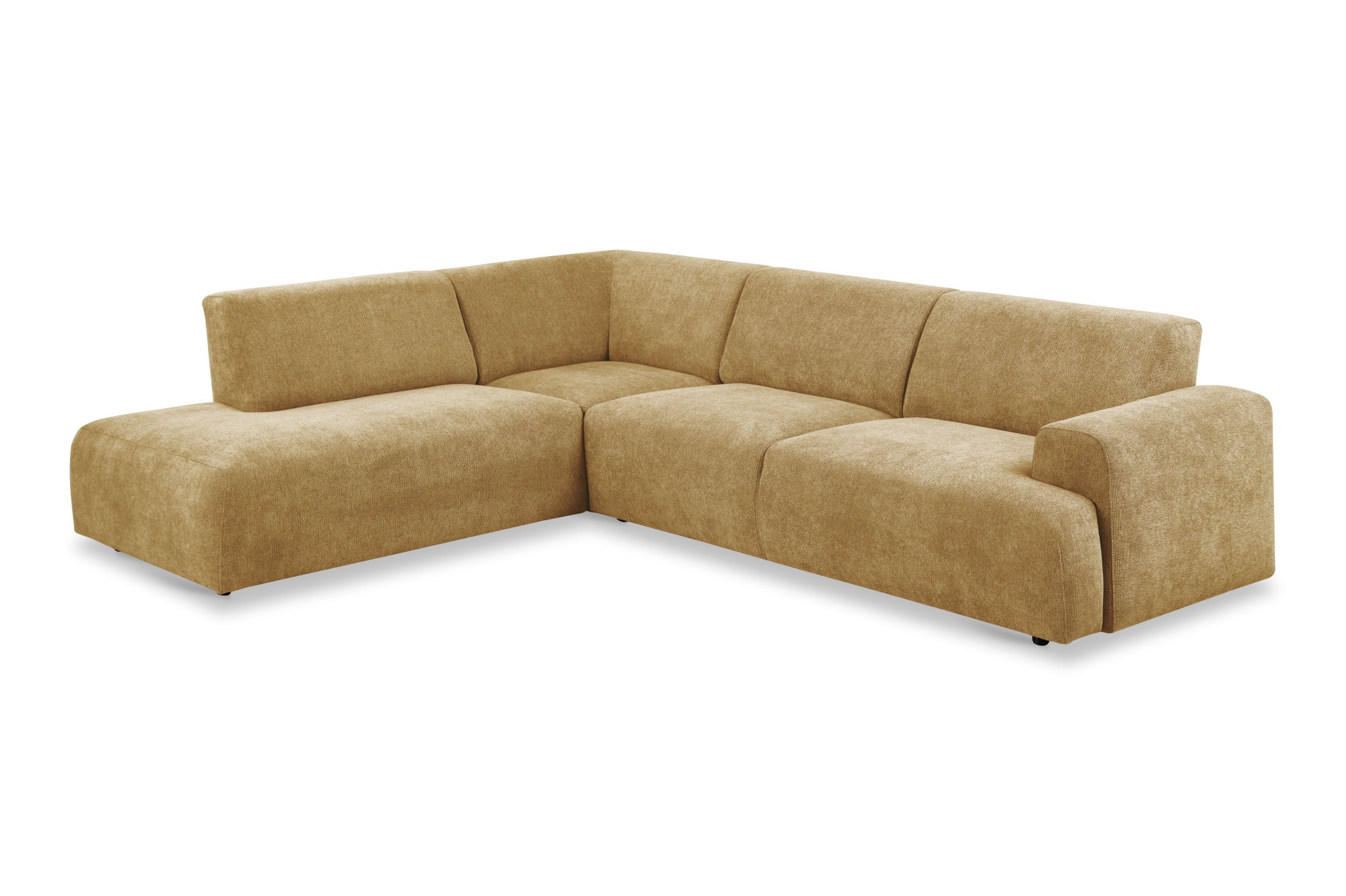 andas Ecksofa »Linkka, Breite 282 cm«, L-Form, in einem weichen Chenille-Stoff, mit Wellenunterfederung