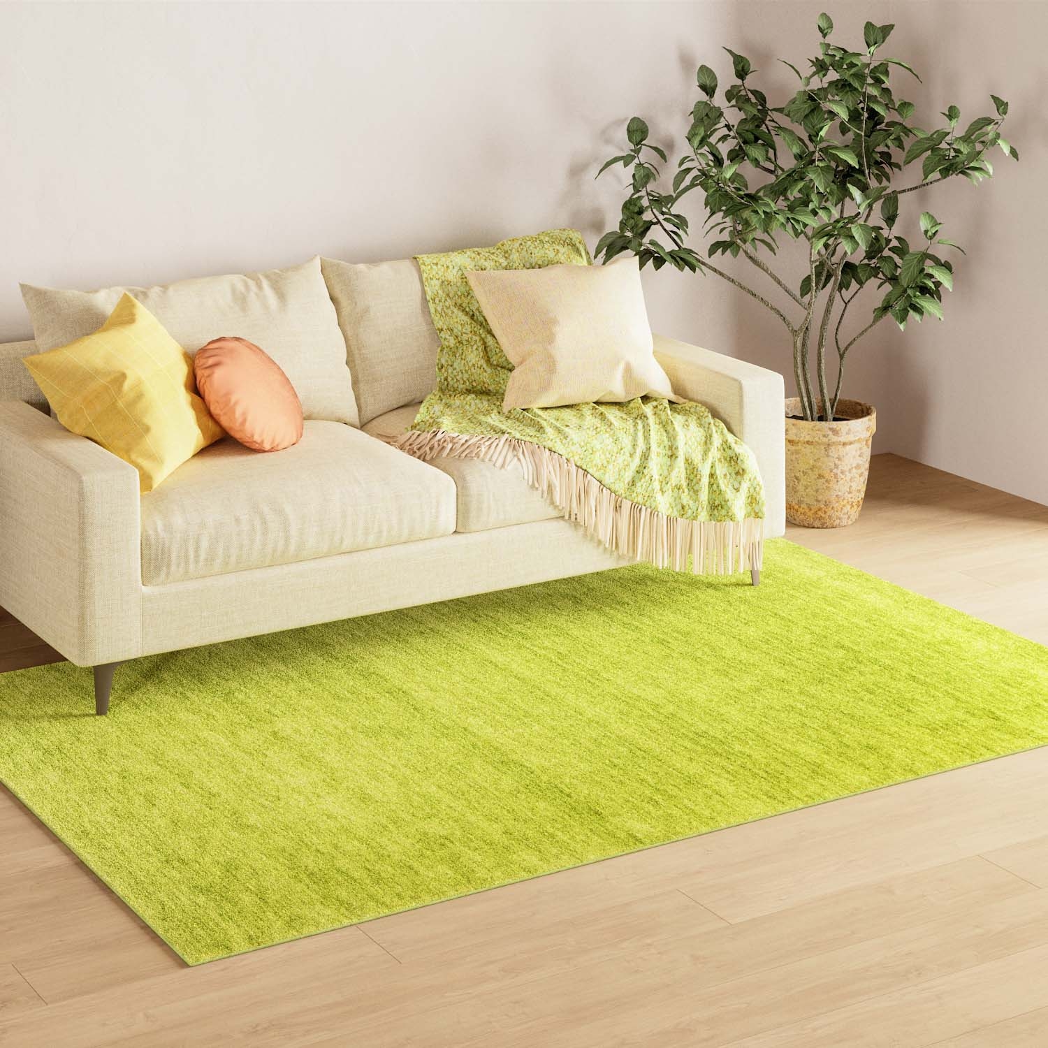morgenland Wollteppich »Uni - Gabbeh Teppich - Softy«, rechteckig, 1,6 mm Höhe, Gabbeh Optik, Uni Farben, reine Wolle, sehr weicher Flor, Wohnzimmer