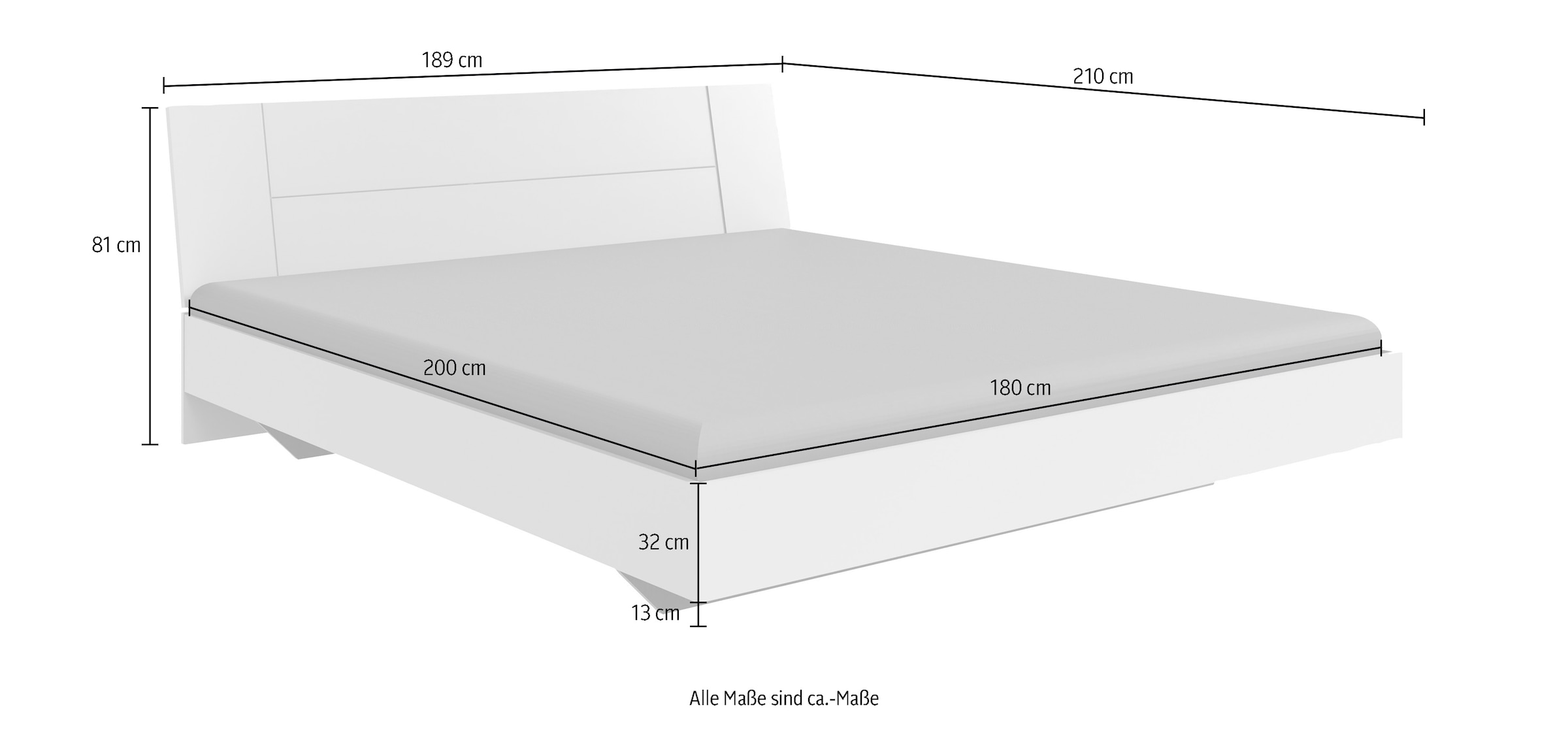 Wimex Futonbett »Kreta«, Liegefläche 180x200cm, modernes Kopfteil