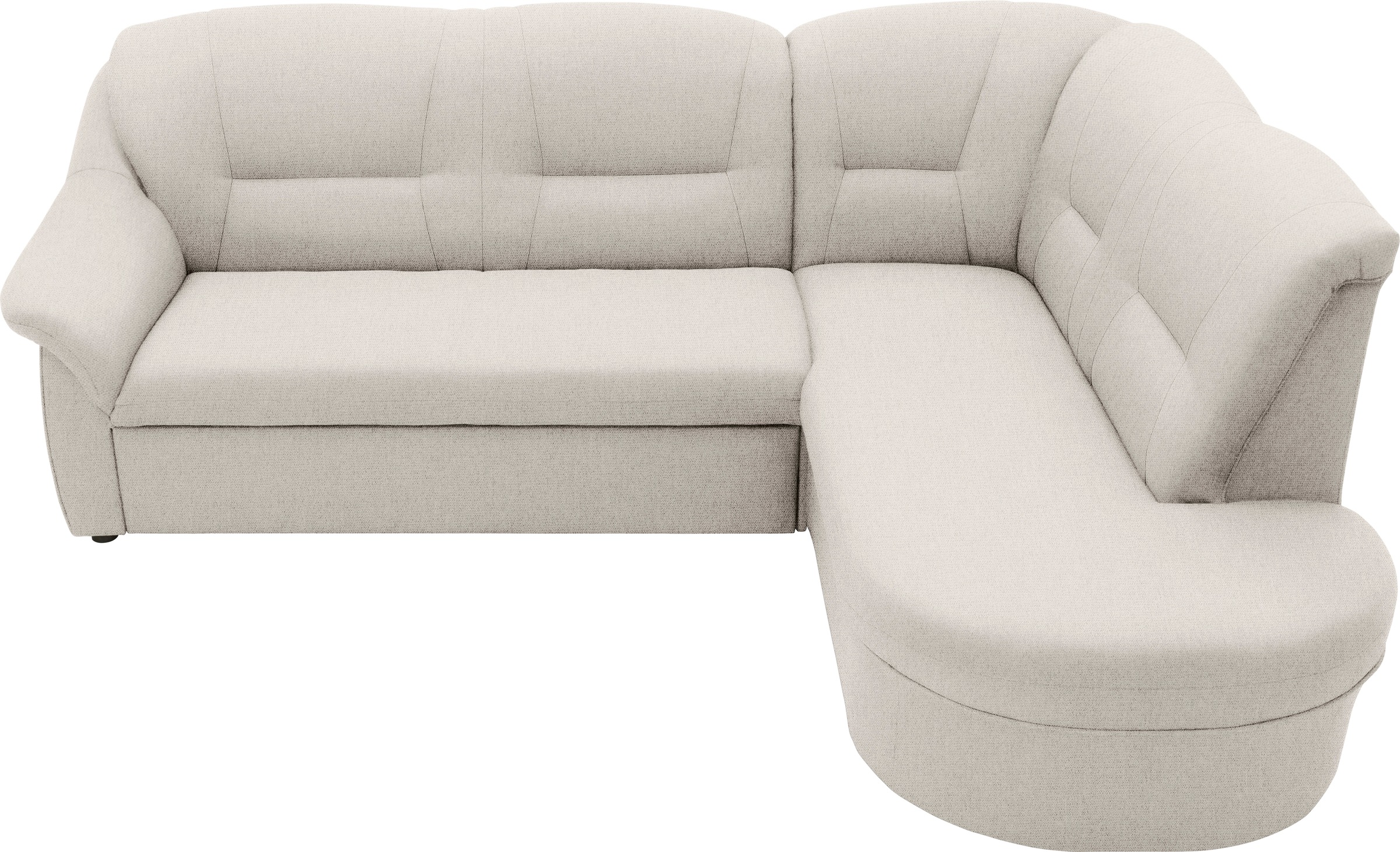 DOMO collection Ecksofa »Faenza für kleine Räume, Stellmaße 232,176cm, komfortabel, L-Form«, mit Ottomane, zeitlos, elegante Armlehnen, wahlweise mit Bettfunktion