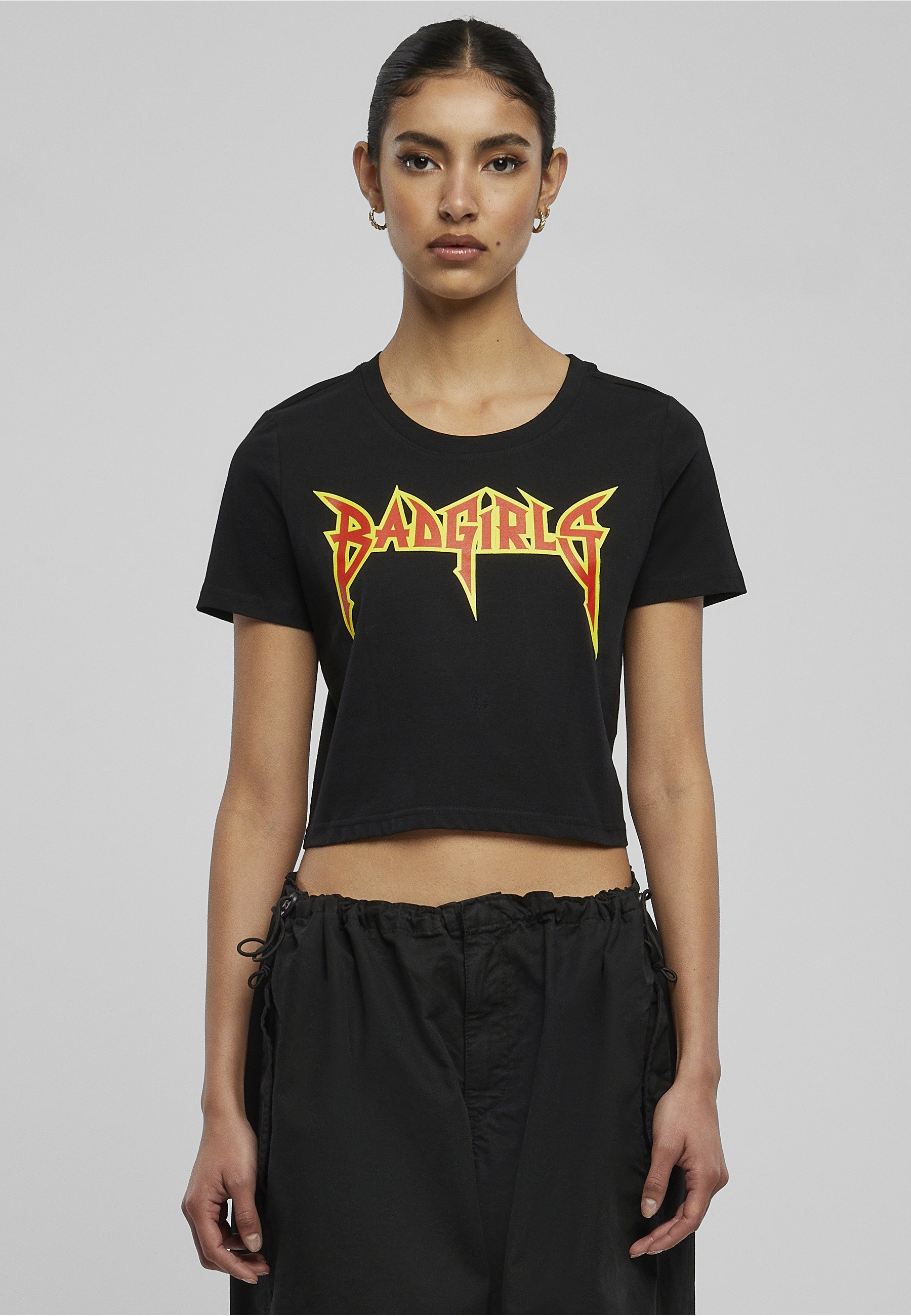 Miss Tee Kurzarmshirt »Miss Tee Damen Badgirls Cropped Tee« 1 Stk.