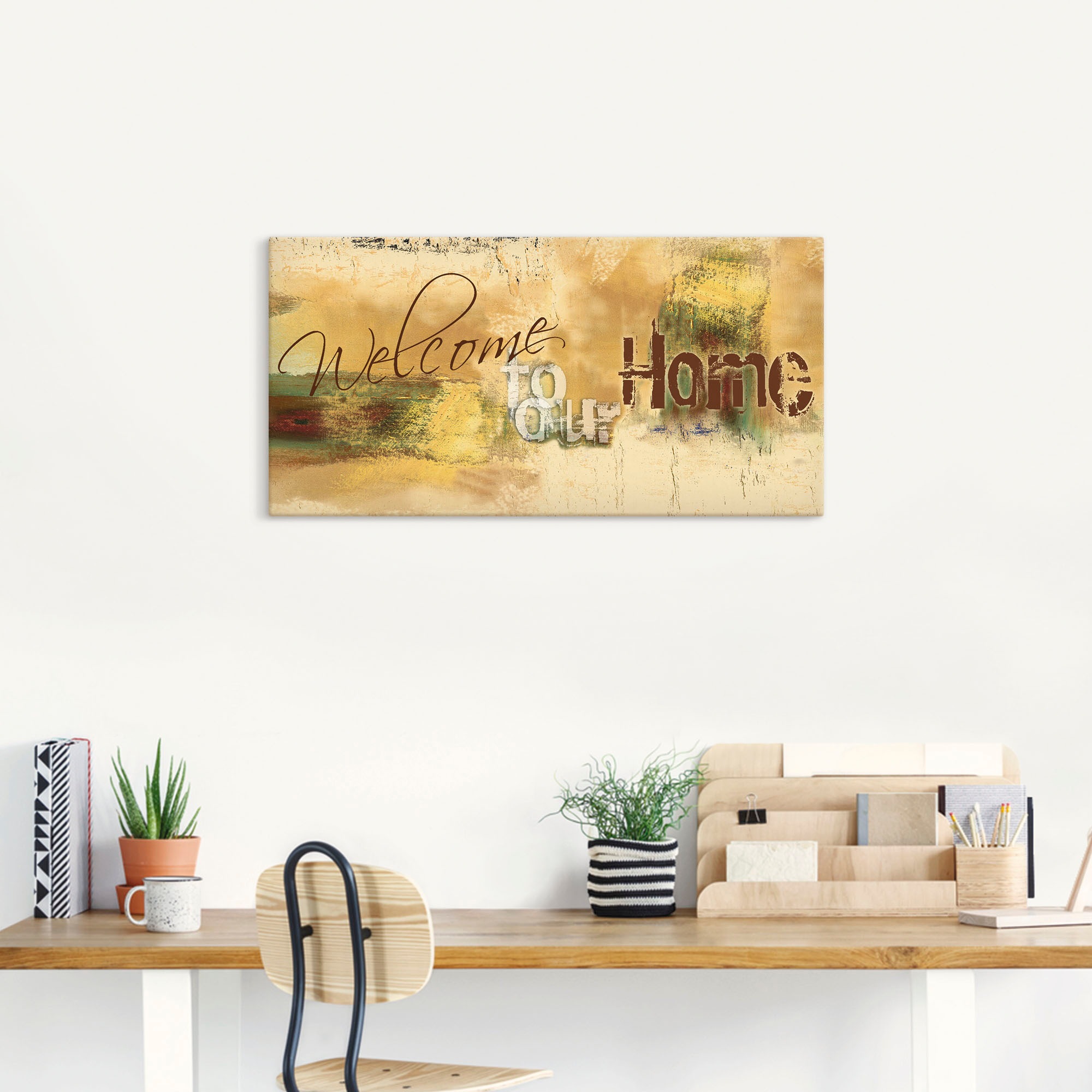 Artland Wandbild »Willkommen in unserem Zuhause«, Sprüche & Texte, (1 St.),  als Alubild, Leinwandbild, Wandaufkleber oder Poster in versch. Größen  bestellen | BAUR