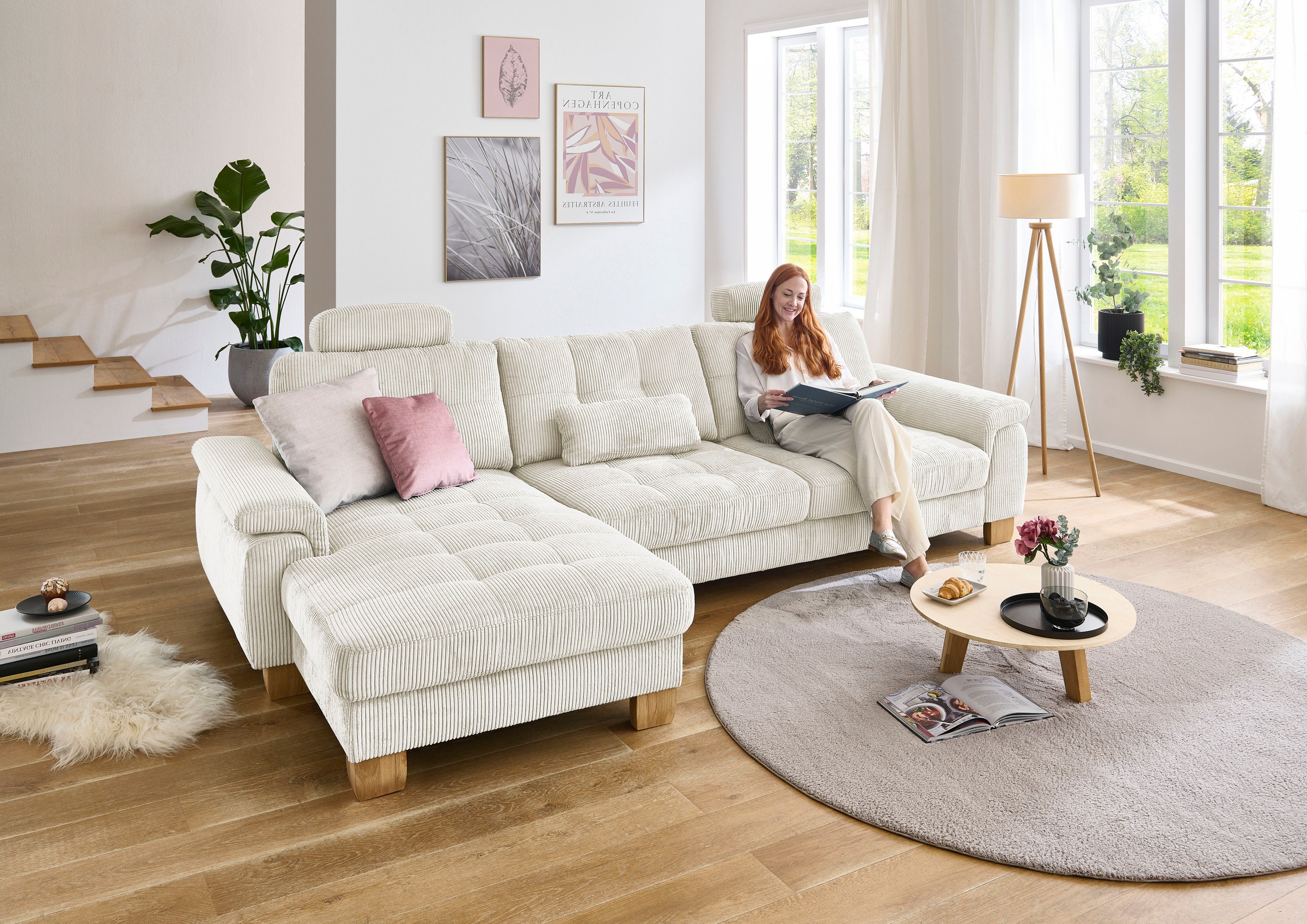 Die PlanBar Ecksofa "PP-LA19101 L-Form, Breite 316 cm" wahlweise mit Bettfu günstig online kaufen