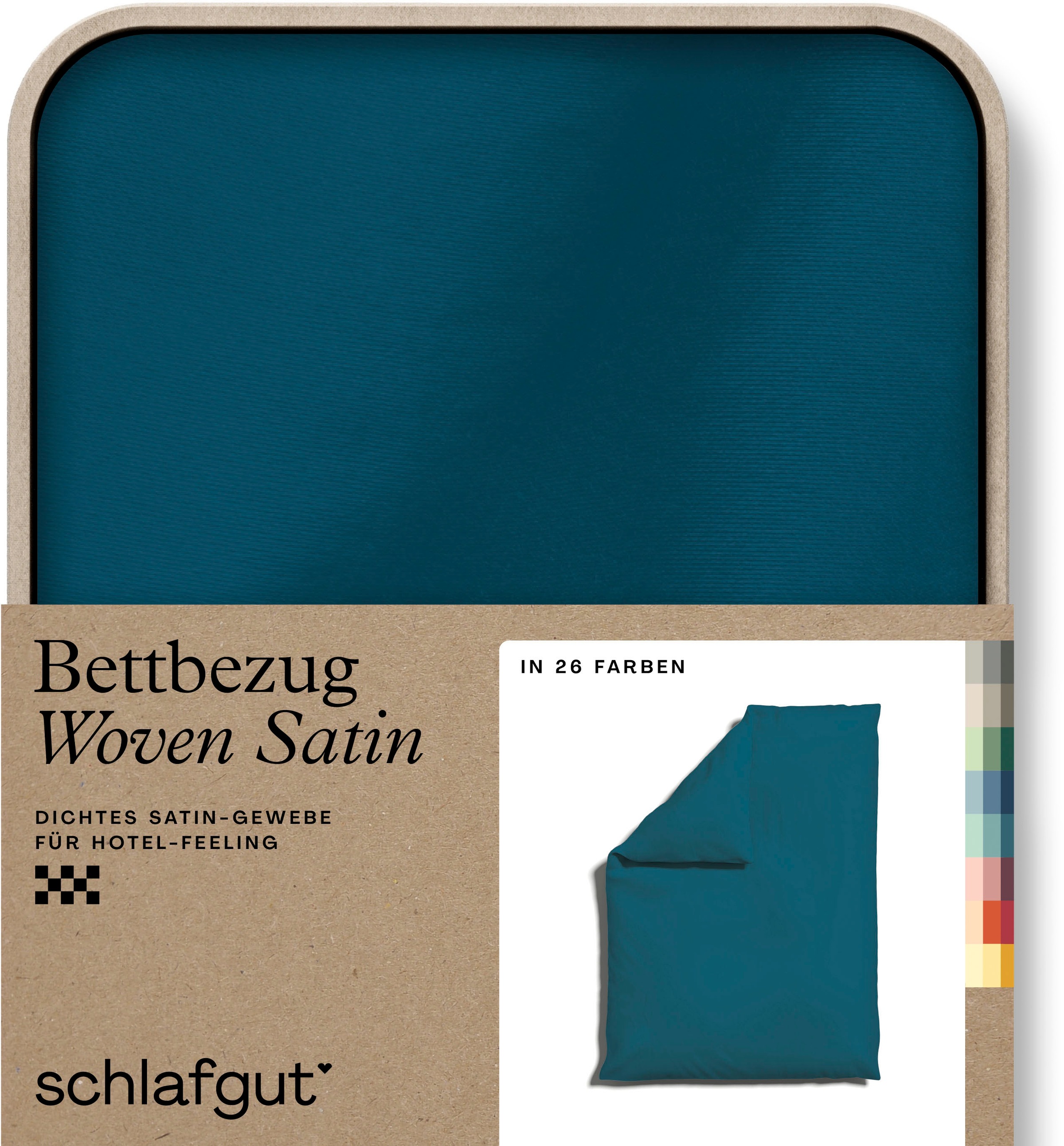 Schlafgut Bettbezug "Premium Woven Satin, 100% Baumwolle, Fadendichte 300TC" besonders dicht gewebt, Mix & Match: passender Kissenbezug erhältlich