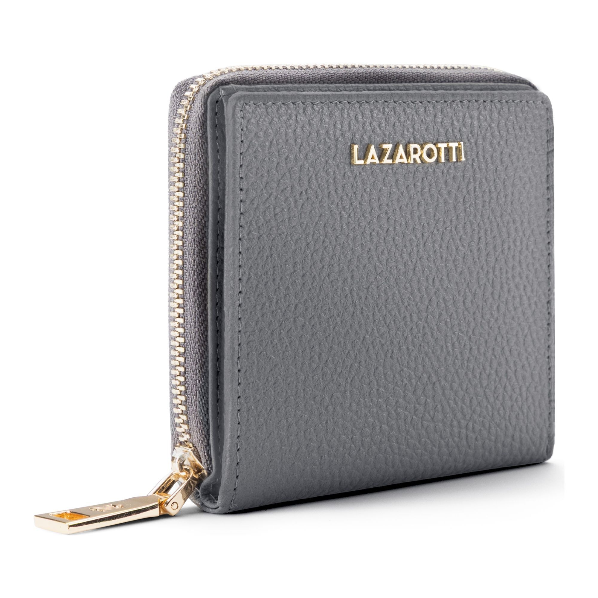 Lazarotti Geldbörse »Bologna Leather Medium Zip-Around Geldbörse Leder 10 cm«