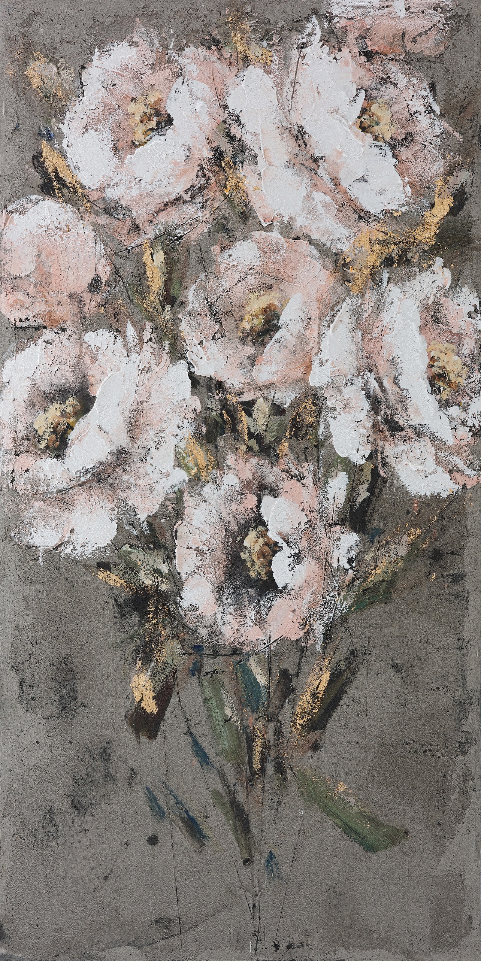 Bönninghoff Ölgemälde »Blumenbouquet«, Blumen, (1 40x80 Bild jedes | Unikat, cm ein BxH: bestellen St.), BAUR