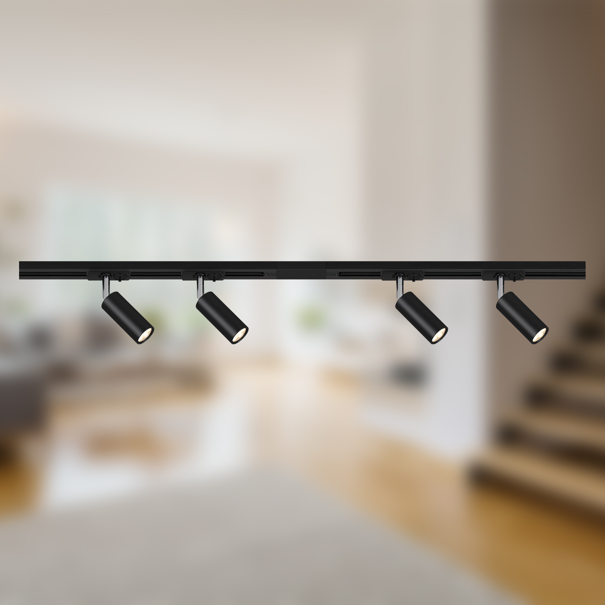 Briloner Leuchten Schienensystem-Sets »RAIL« LED-Board 7 Stk. Schienensystem Rail 1,5 m Schwarz 4,5W Decke Wohnzimmer Büro Küche