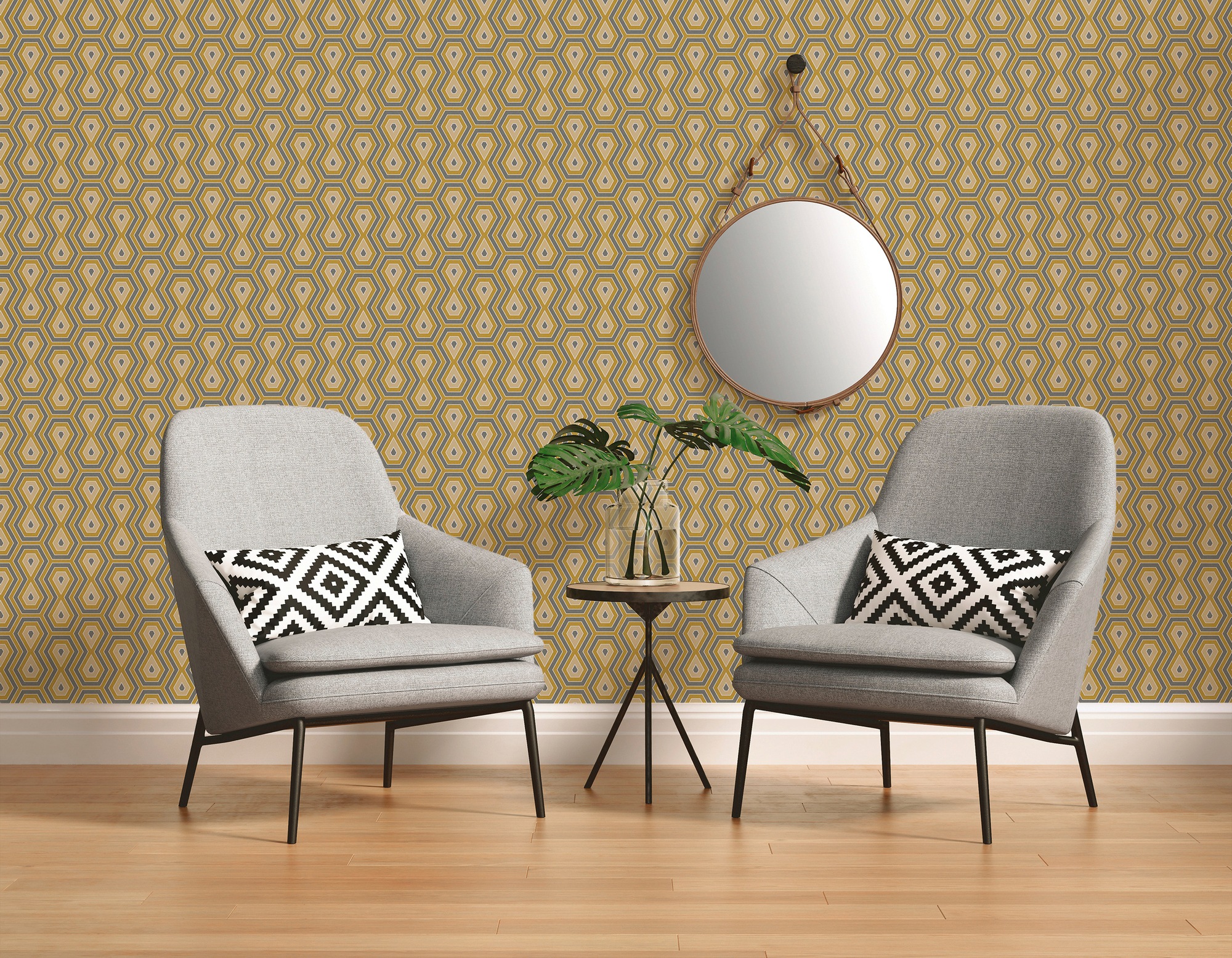 Architects Paper Vliestapete »Jungle Chic«, geometrisch-grafisch-Retro, Geometrische Tapete Retro Vintage Tapeten Wohnzimmer Schlafzimmer Flur