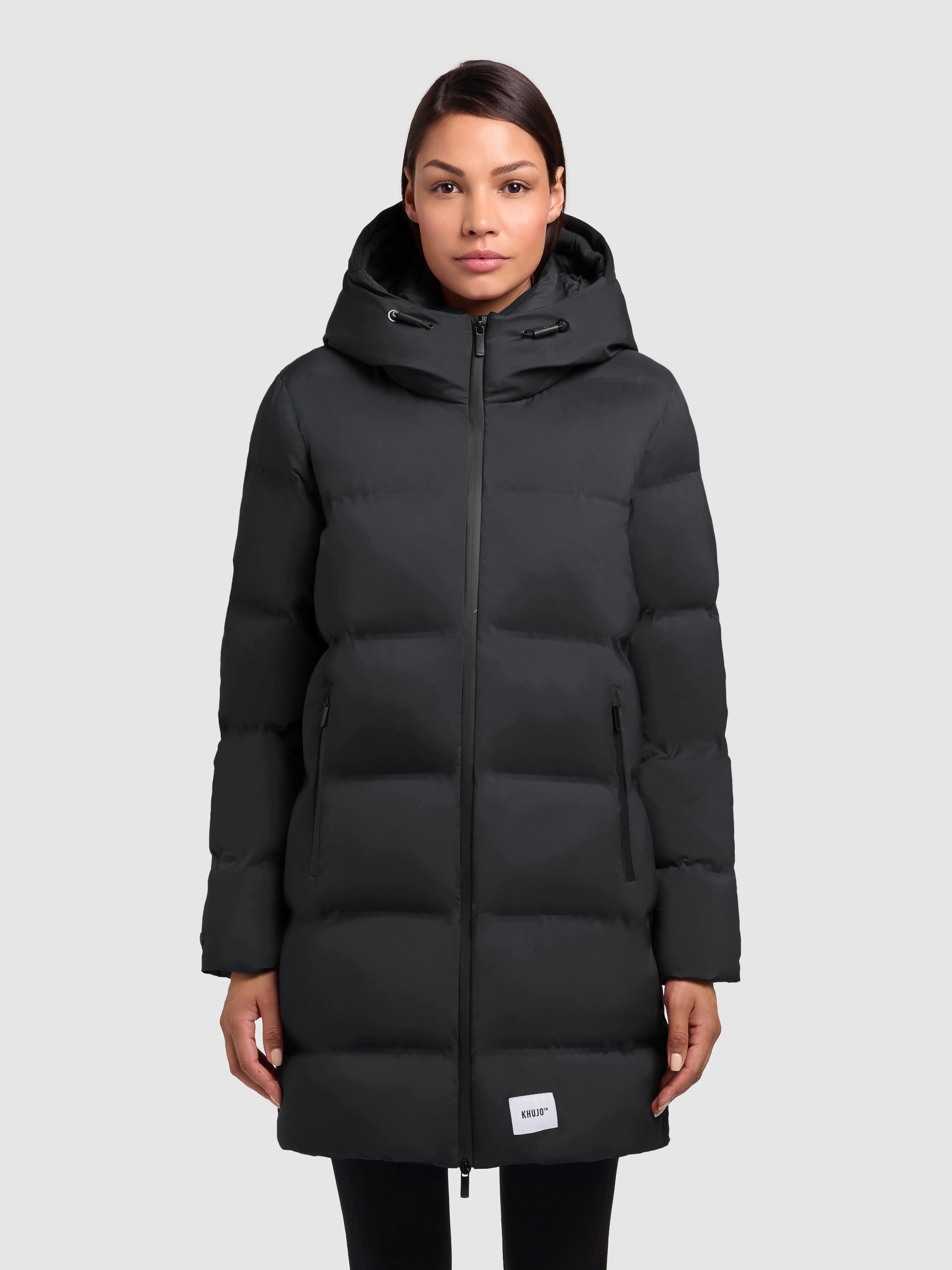 khujo Steppmantel "DIDO4" aus Kunstfaser mit Nylon-Obermaterial und Futter, lockerer Schnitt