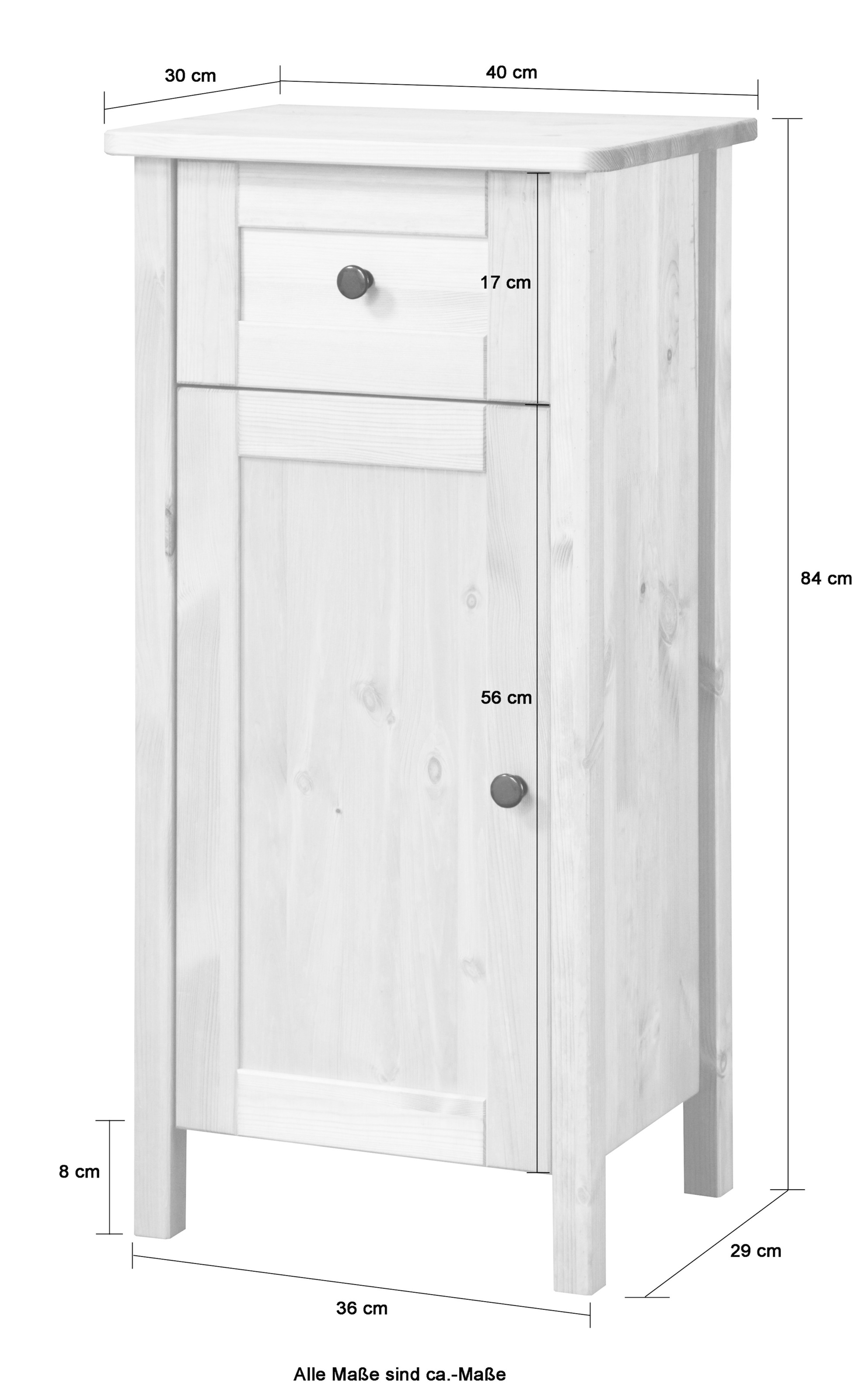 welltime Unterschrank »Sylt«, Breite 40 cm, aus Massivholz Kiefer