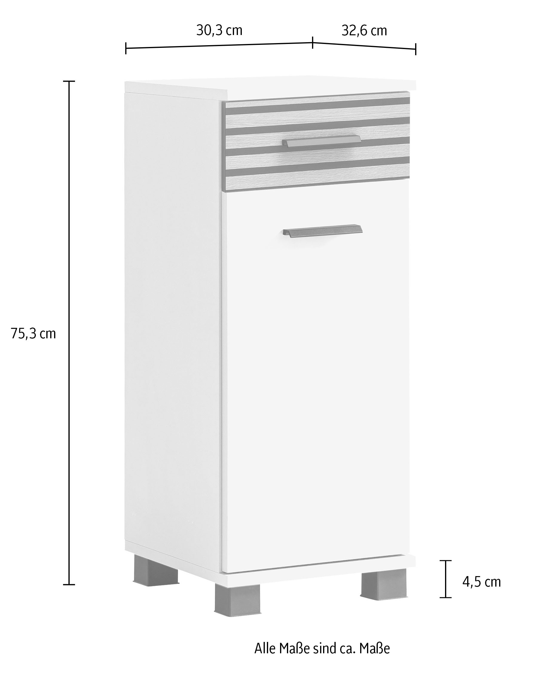 Schildmeyer Unterschrank »Katta, Breite 30 cm«, Wechselbarer Türanschlag, Schublade mit Akustikprint