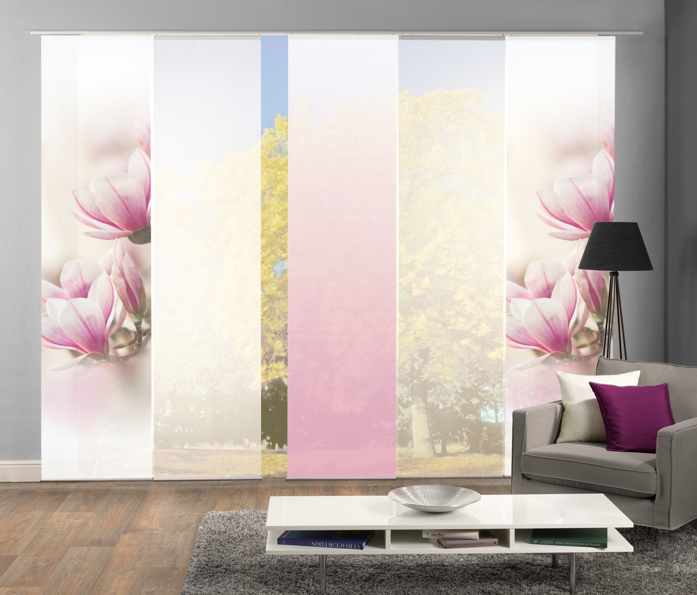HOME WOHNIDEEN Schiebegardine "MAGNONE" Klettband 5 Stk. tlg. HxB: 245x60, günstig online kaufen