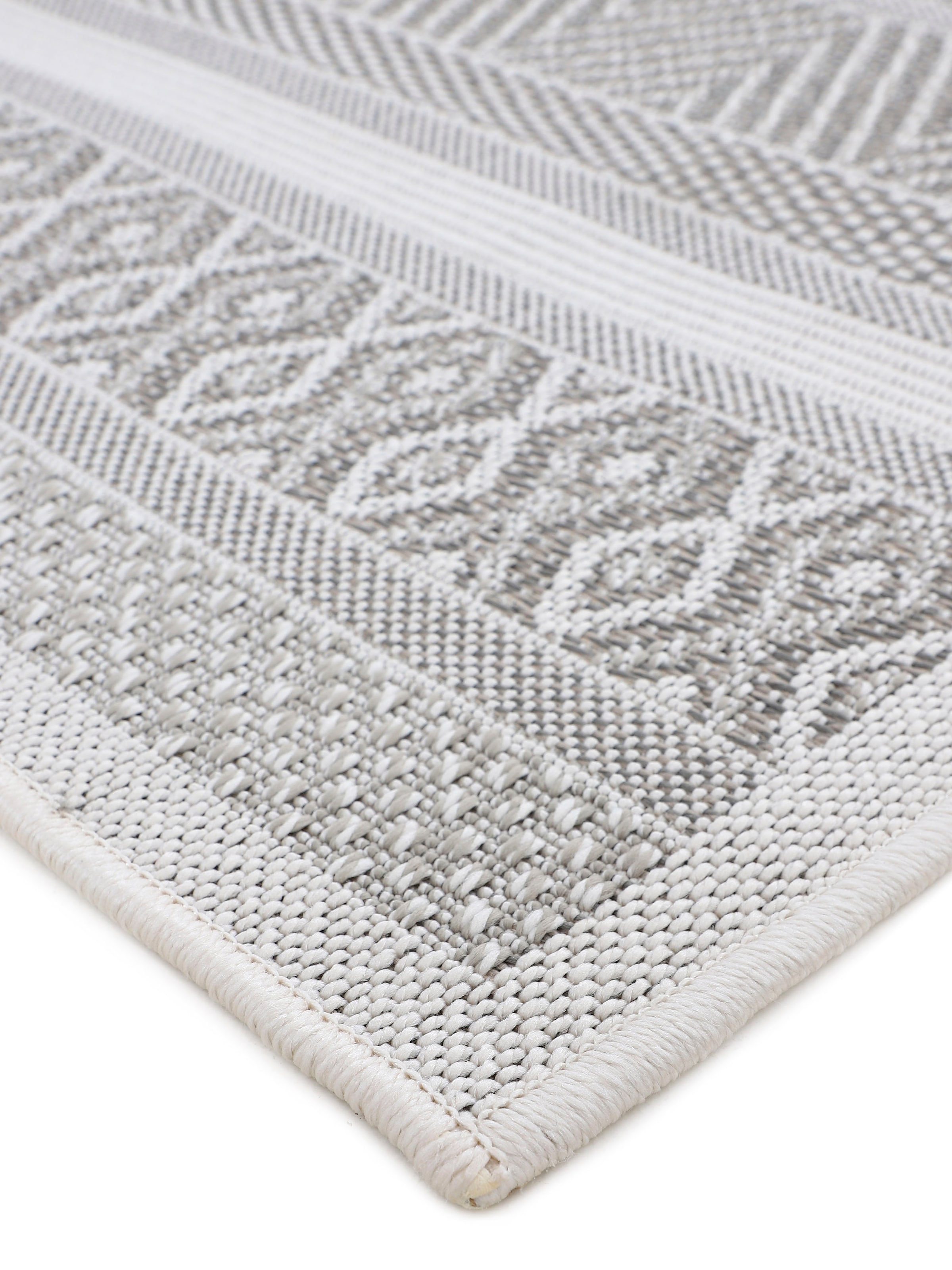 carpetfine Teppich »Boho 101«, rund, 4 mm Höhe, robustes Flachgewebe, Sisal Optik, UV-beständig, Außenbereich
