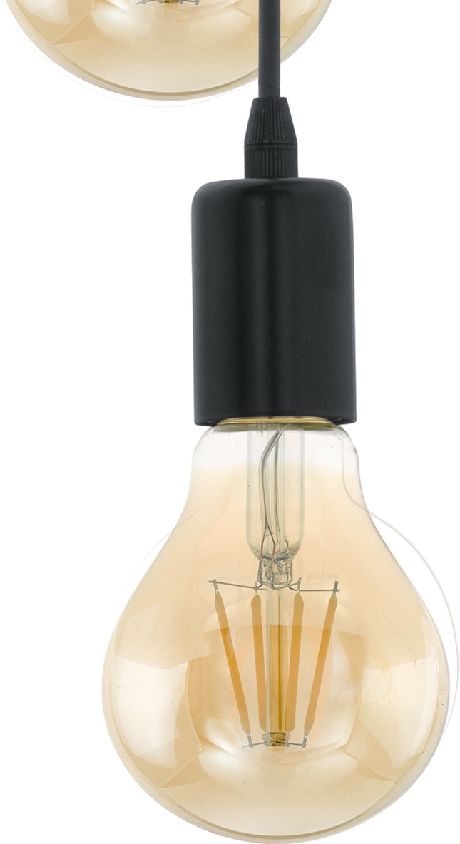 EGLO Pendelleuchte »TOWNSHEND«, 6 flammig, Leuchtmittel E27 | ohne Leuchtmittel, schwarz, braun / L100 x H110 x B10 cm / Retro / Vintage / Esstisch