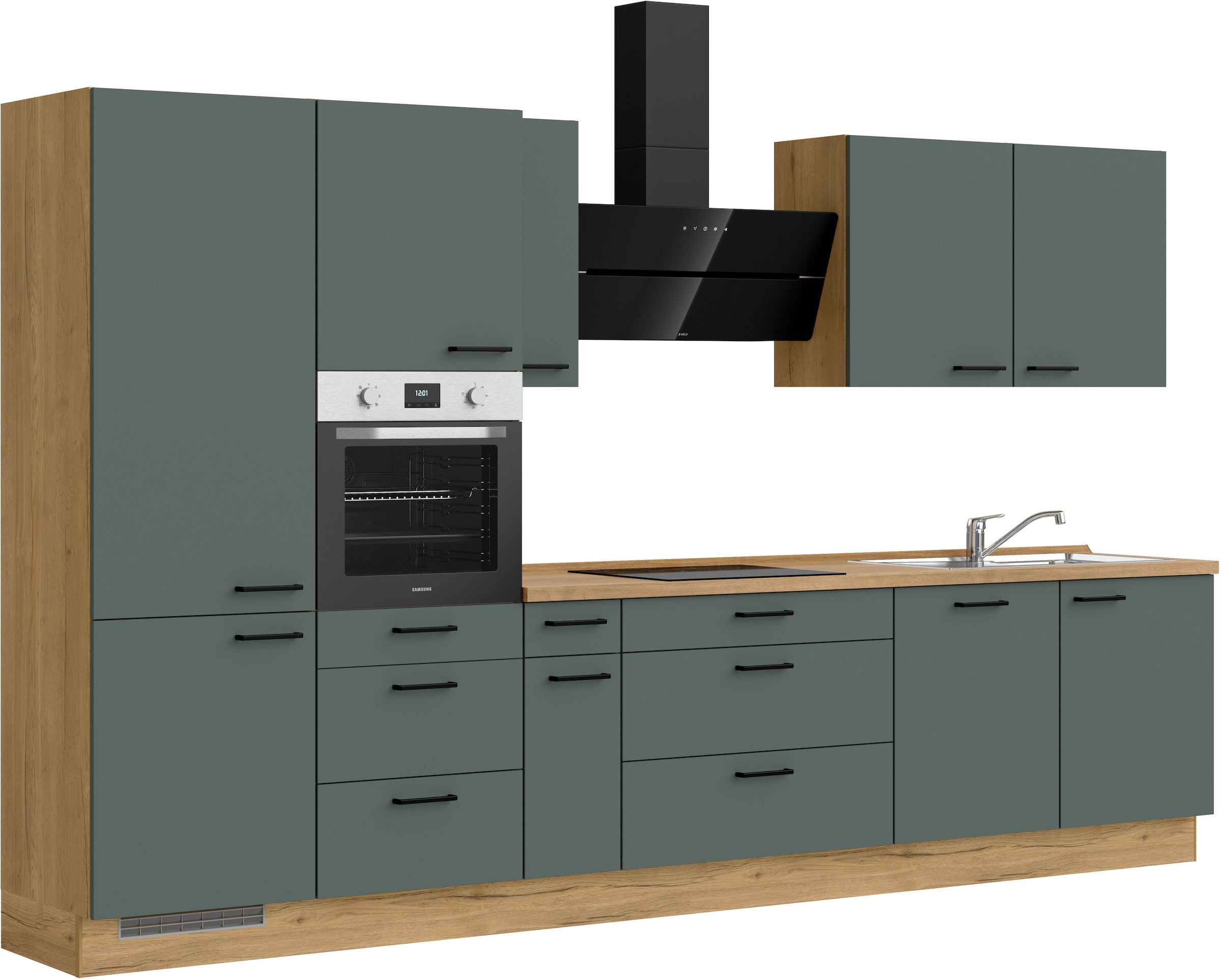 nobilia® Küchenzeile »"Easytouch II"«, vormontiert, Ausrichtung wählbar, Breite 360 cm, wahlw. mit E-Geräten