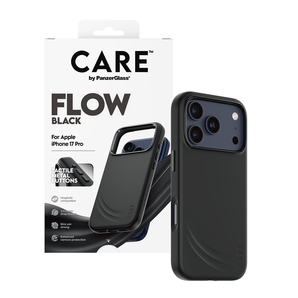 CARE by PanzerGlass Handyhülle »Flow MagSafe Case für Apple iPhone 17 Pro« Apple iPhone 17 Pro Backcover, Schutzhülle, Handyschutzhülle, Case, Schutzcase, stoßfest