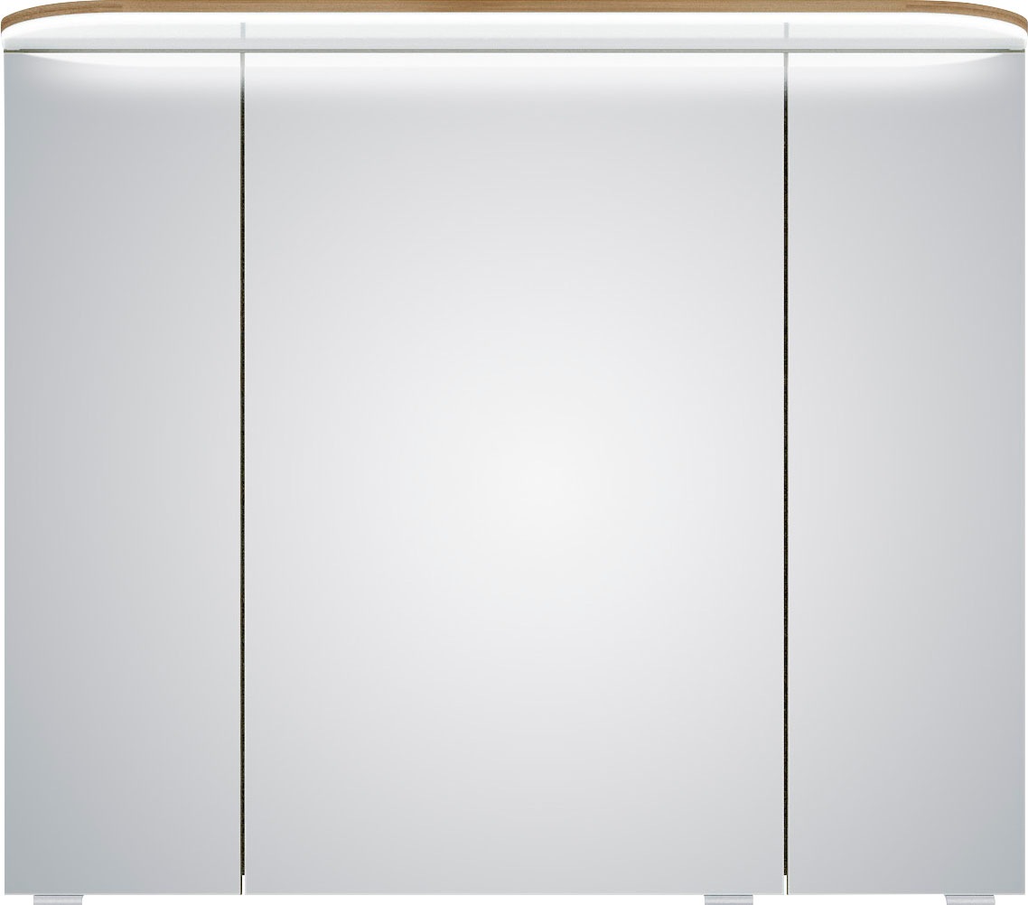 Saphir Badmöbel-Set »Balto Sprint 4-teilig, Mineralmarmor-Waschtisch mit LED-Spiegelschrank«, (5 St.), Midischrank und Unterschrank, inkl Türdämpfer, 5 Türen, 5 Schubladen