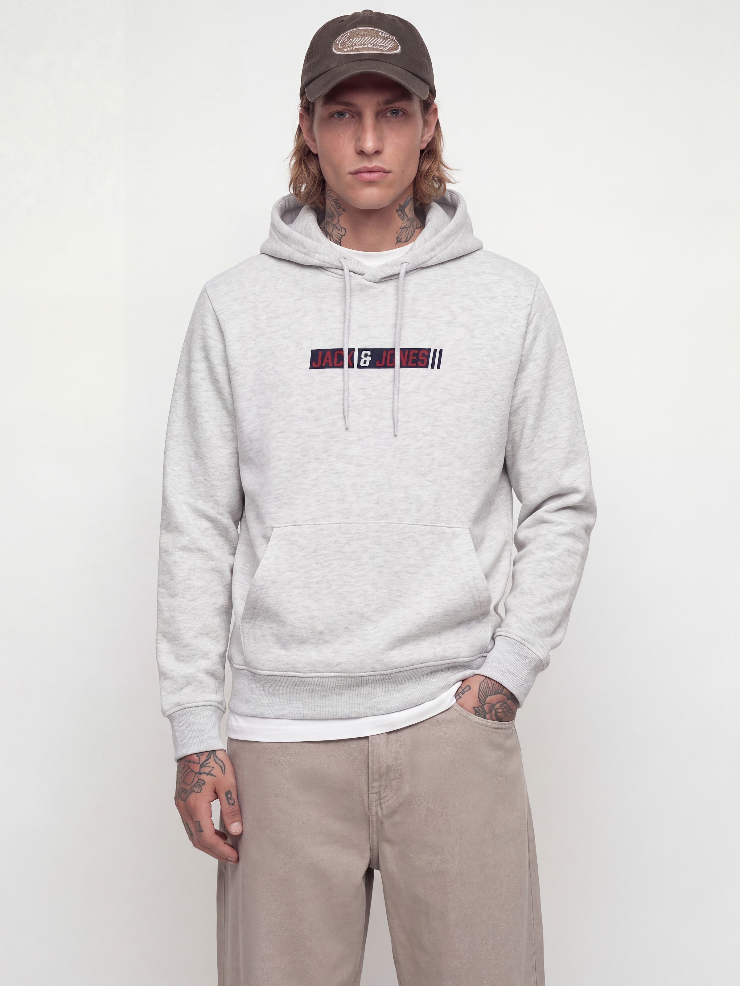 Jack & Jones Kapuzensweatshirt »JJMUNK SWEAT HOOD 3PK MP«, 3 Materialmix, regular fit
