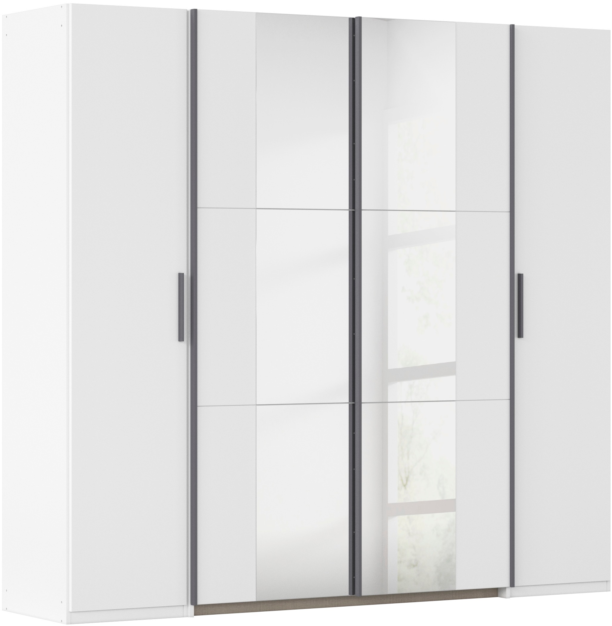 Schwebetürenschrank RAUCH, B:225cm H:210cm T:59cm, weiß, Holzwerkstoff, Schränke, "Kleiderschrank Drehtürenschrank Schrank Garderobe KRONACH