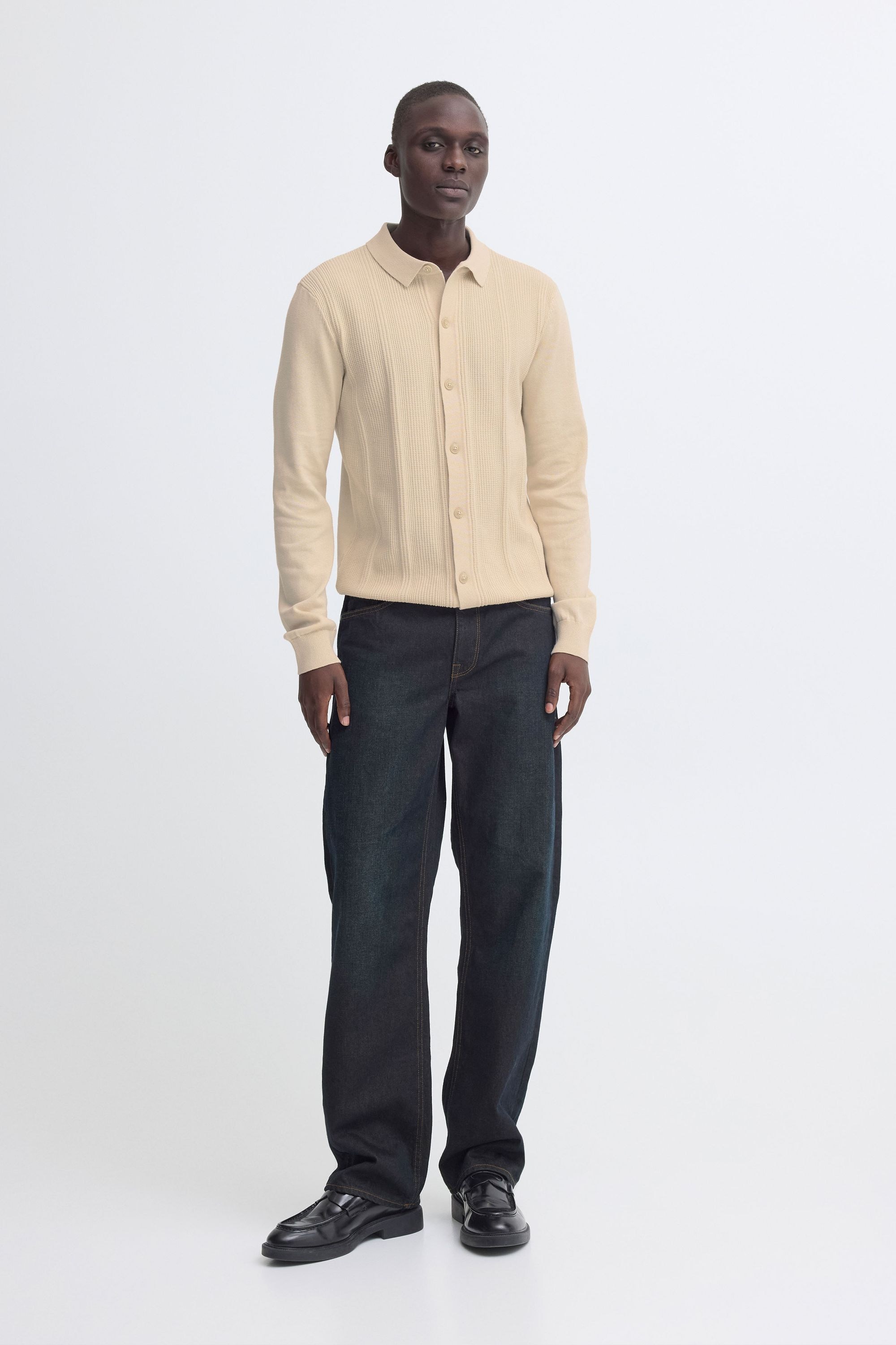 Blend Kurzarmshirt »BHBaron« Eleganter Feinstrick-Pullover mit Polo-Kragen und Knopfleiste