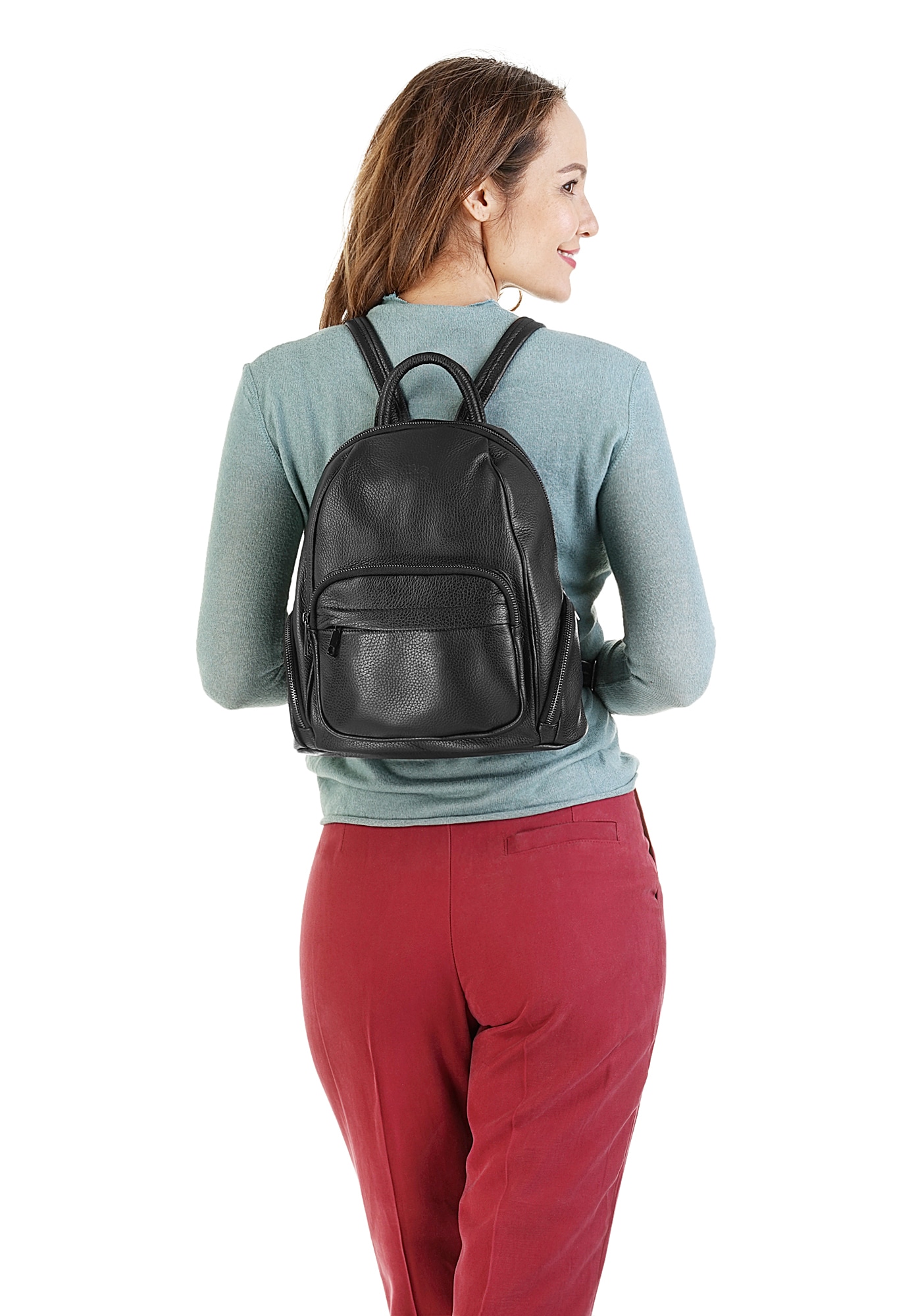 Cluty Cityrucksack, echt Leder, Made in Italy