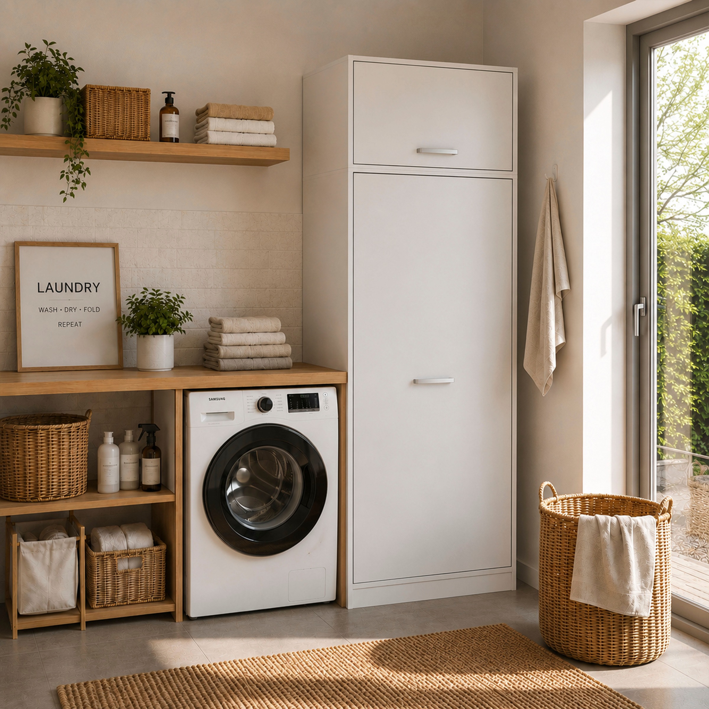 Inter Link Mehrzweckschrank »Norela, 2-tlg. Haushaltsschrank, Besenschrank, 67 x 68 x 208 cm« 1 Stk. tlg. Hauswirtschaftsraum, höhenverstellbare Füße und Einlegeböden