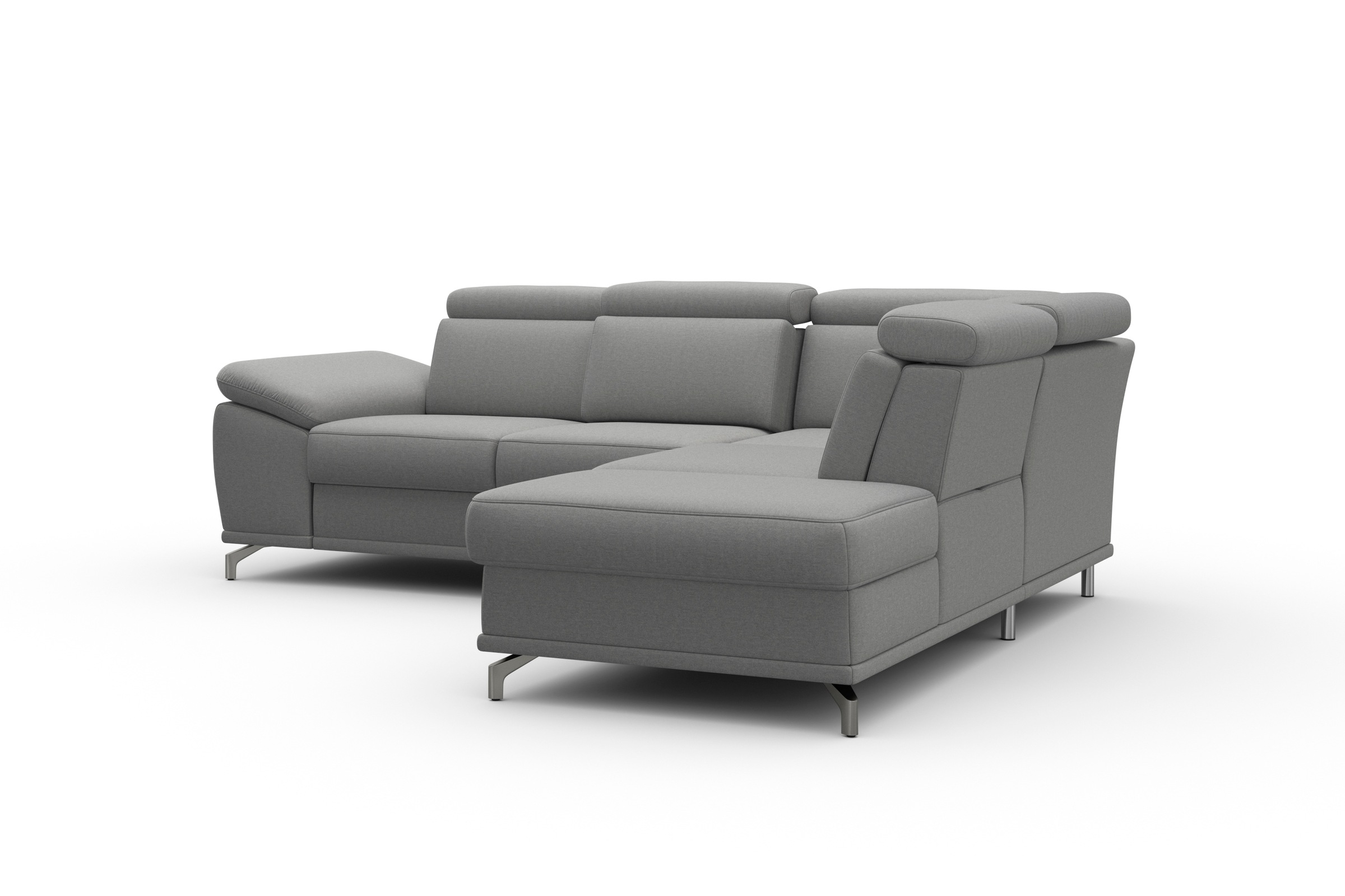 sit&more Ecksofa »Cabrio L-Form, mit Sitztiefenverstellung, Arm- und Kopfteilverstellung«, 3 Nierenkissen, Federkern, optional Bettfunktion und Stauraum