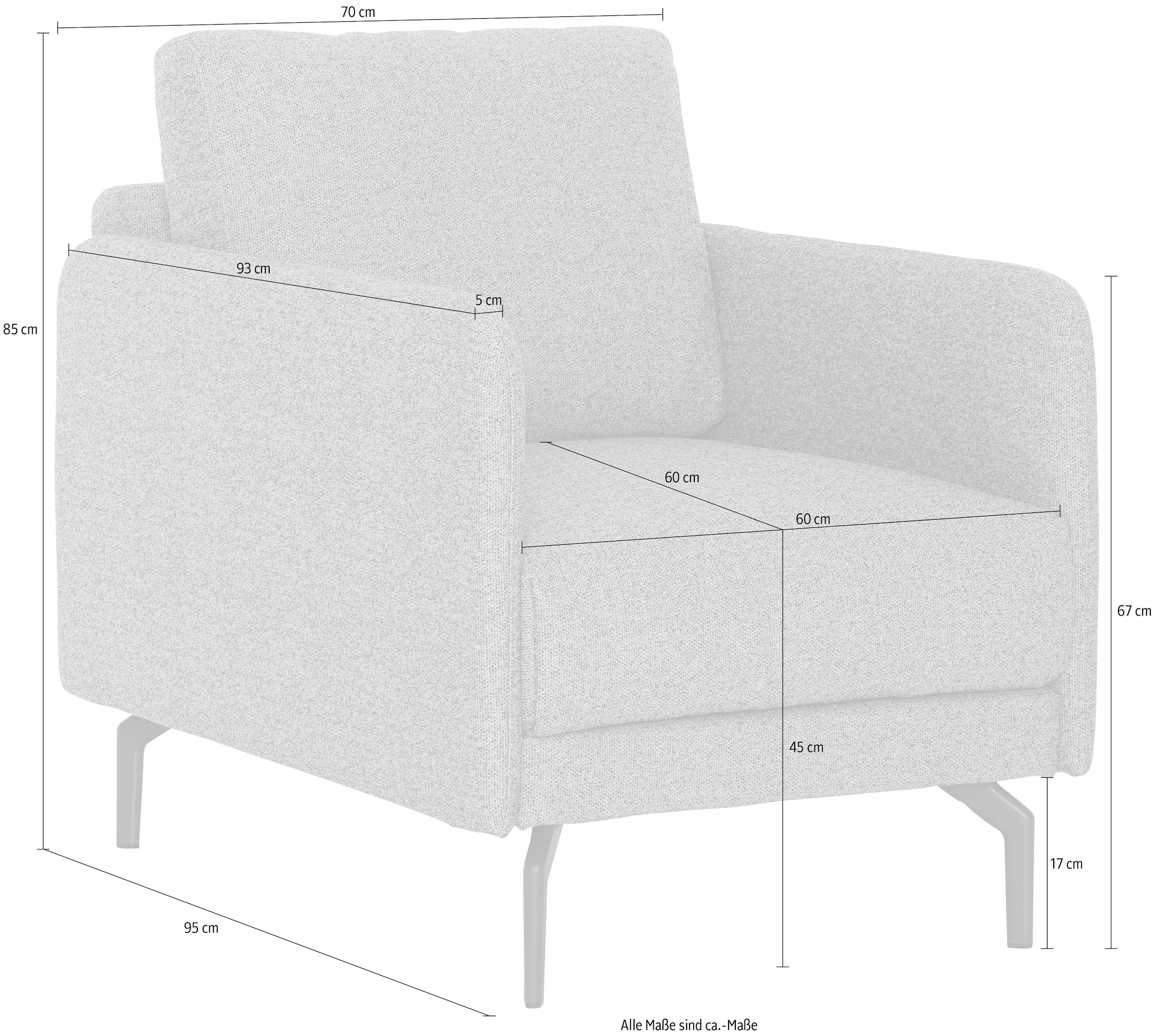 cm, schmal, »hs.450«, sofa hülsta sehr Sessel 70 Umbragrau | Breite Alugussfuß Armlehne BAUR