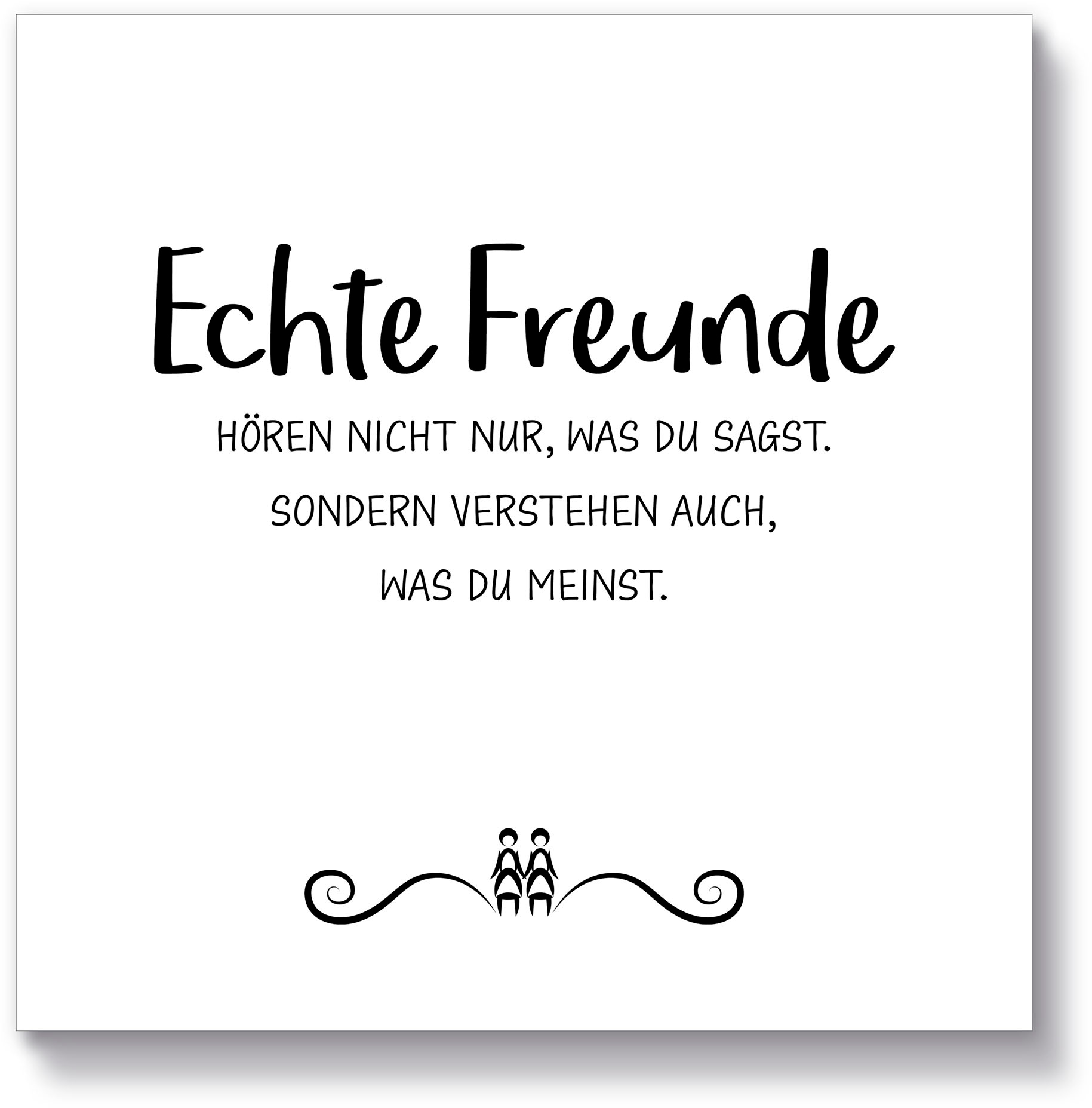 Holzbild »Echte Freunde«, Sprüche & Texte, (1 St.)