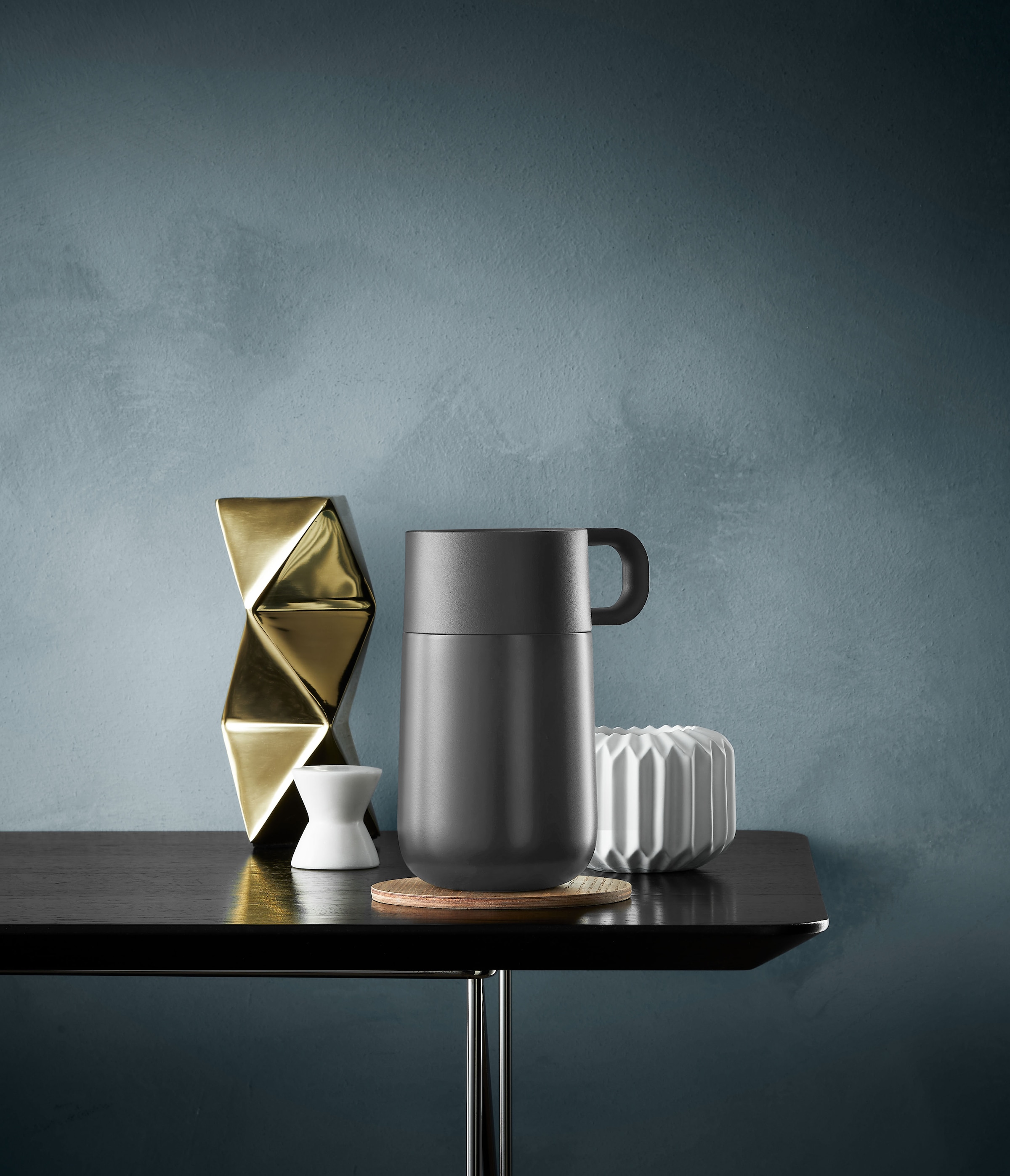 WMF Thermobecher »Impulse Travel Mug«, doppelwandiger Edelstahl, geringe Höhe, 360°-Trinköffnung