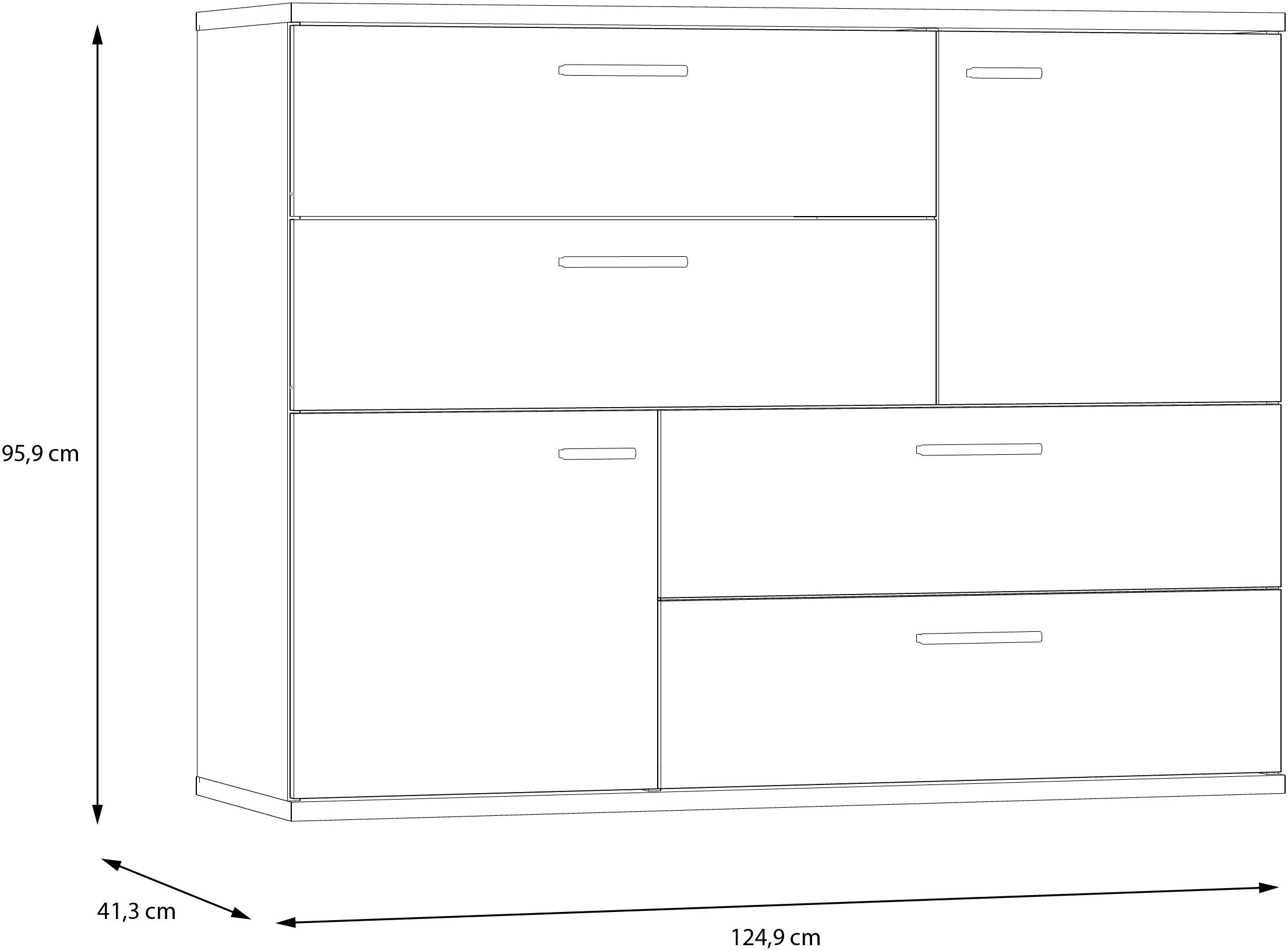 FORTE Kommode »Skive«, Breite ca. 125 cm