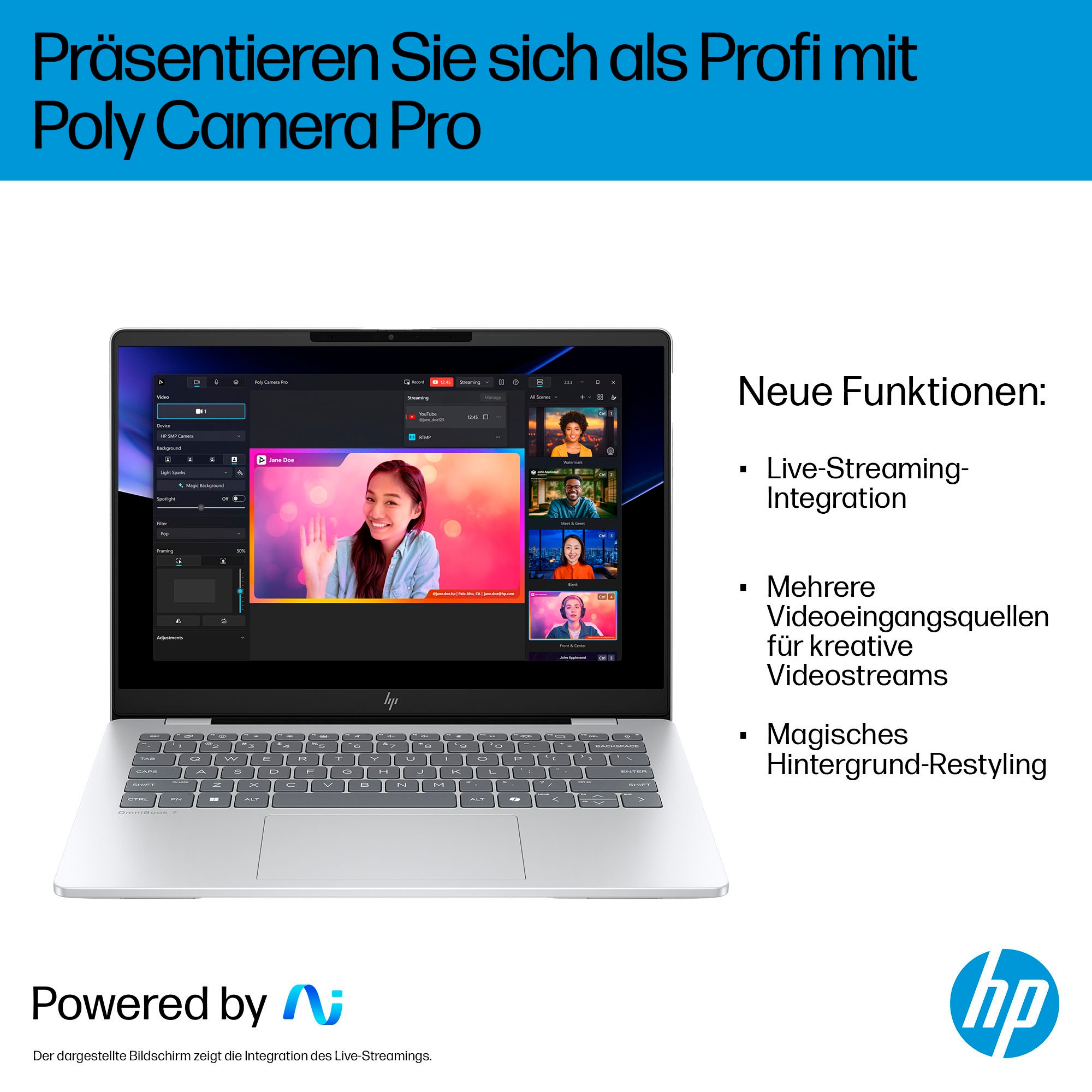 HP Notebook »OmniBook 7 14-fr0076ng«, 35,6 cm, / 14 Zoll, Intel, Core Ultra 7, ARC, 1000 GB SSD