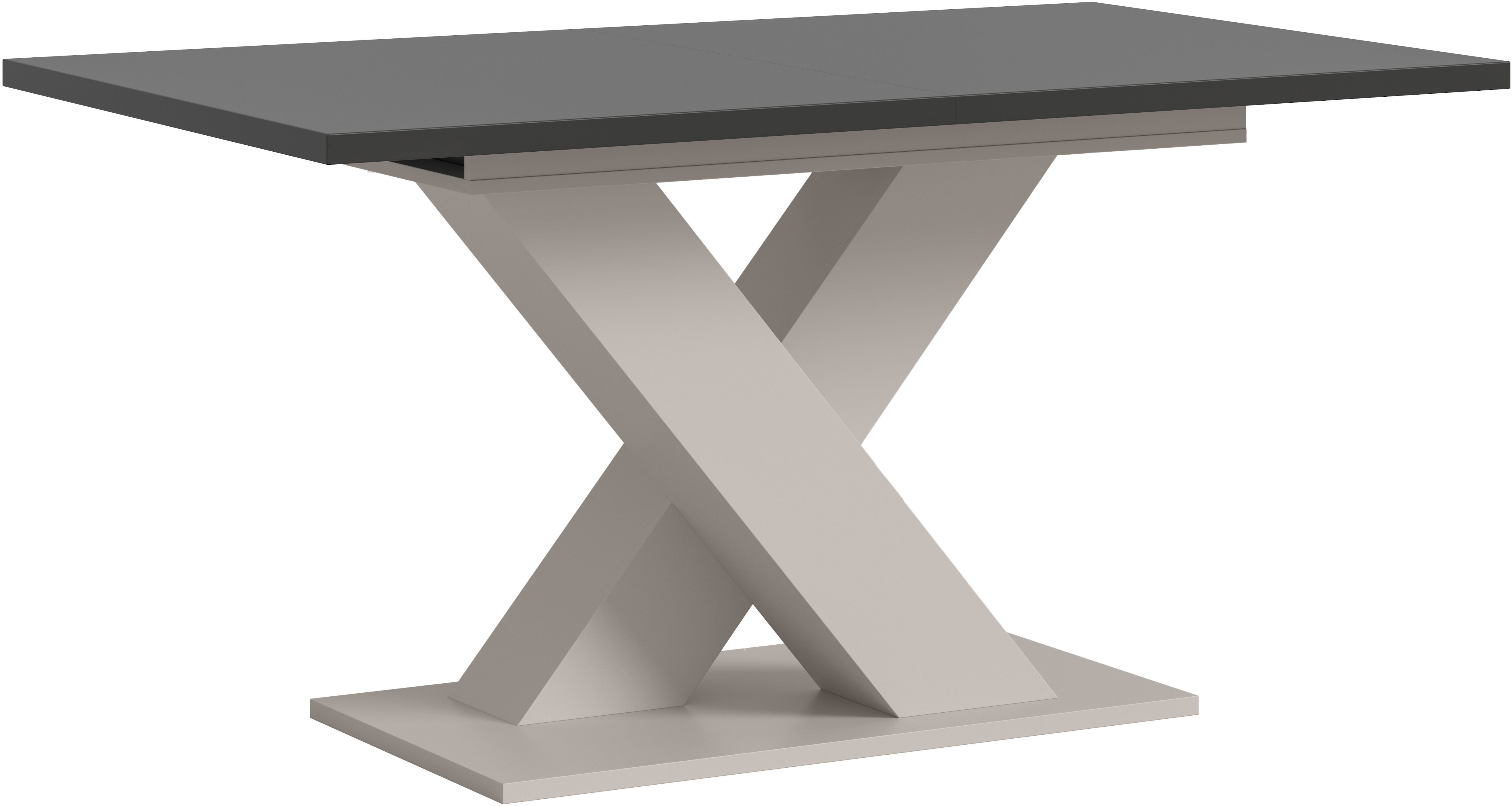 Home affaire Esstisch "Motus, ausziehbar 150 -190 cm, inklusive 40 cm Einlegeplatte" Set, 1 Stk. tlg. X-Gestell mit Bodenplatte, Tisch, Küchentisch, Esszimmer, Küche