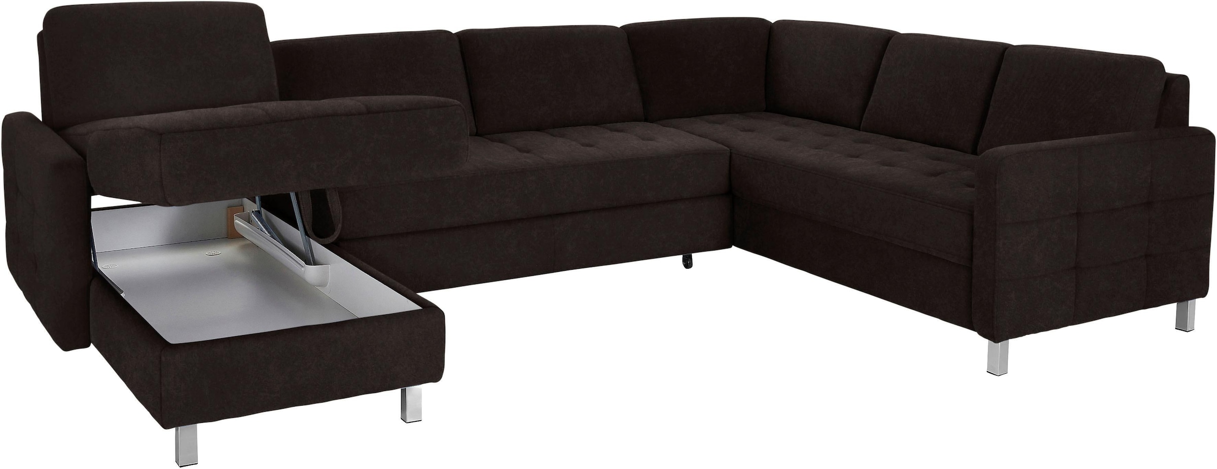 sit&more Wohnlandschaft Pablo U-Form, wahlweise mit Bettfunktion und Bettkasten