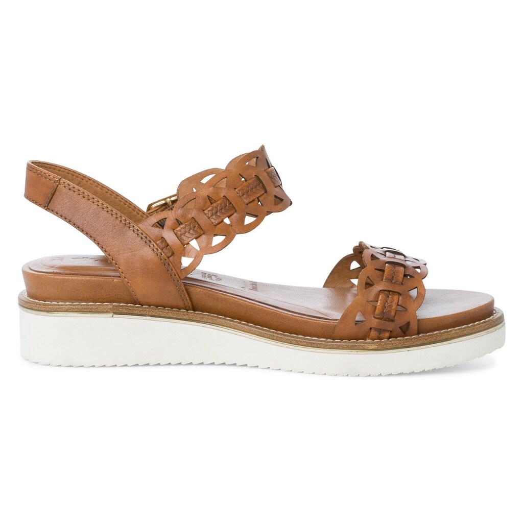 Marken Tamaris Tamaris Keilsandalette, mit aufwendig gearbeiteten Riemchen cognac Marken Tamaris Tamaris Keilsandalette, mit aufwendig gearbeiteten Riemchen cognac
