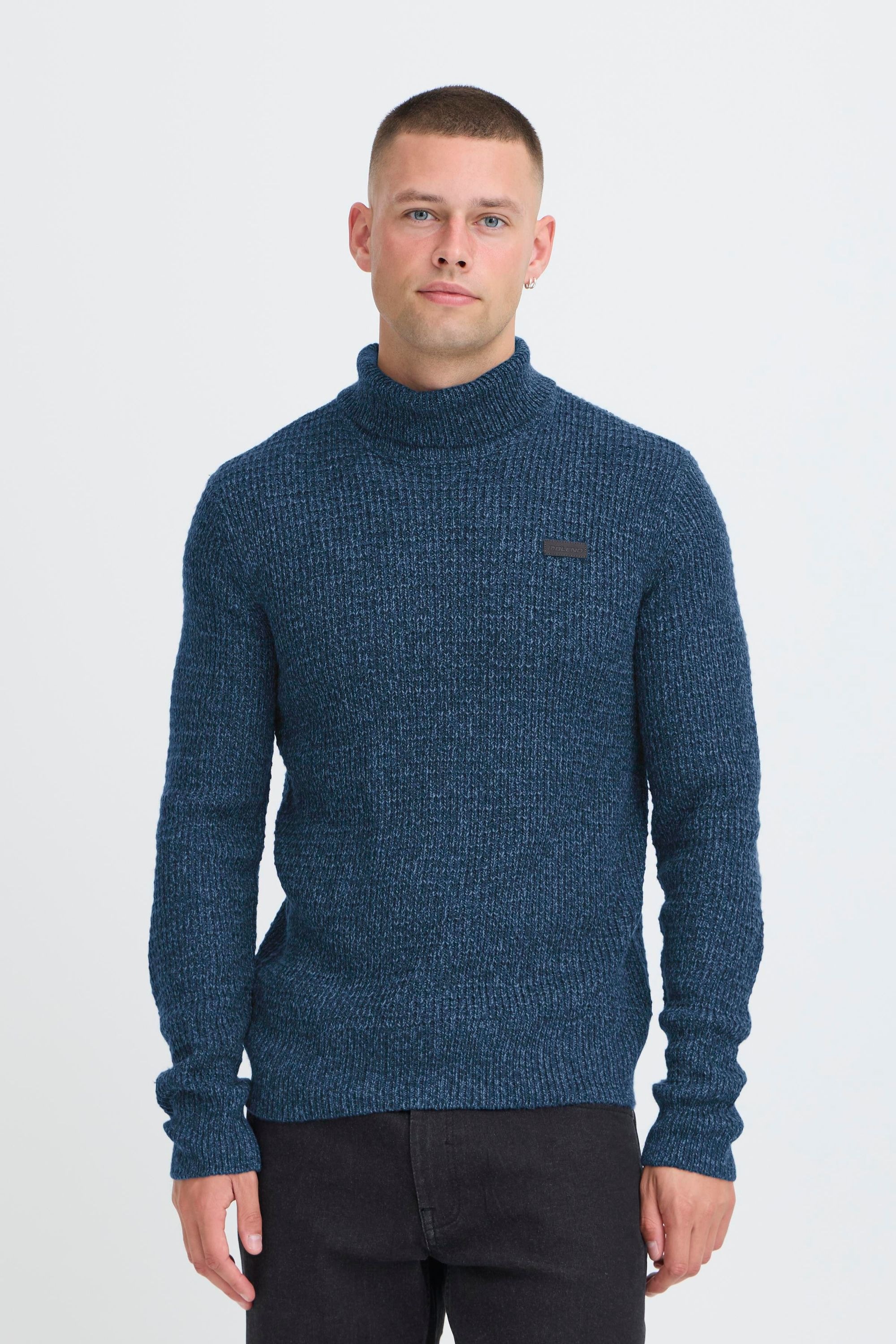 BLEND BHPatta Men Turtleneck Sweater Navy Blue XL 2