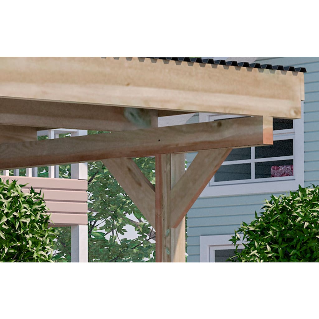 weka Doppelcarport »616«, Holz, 453 cm, braun