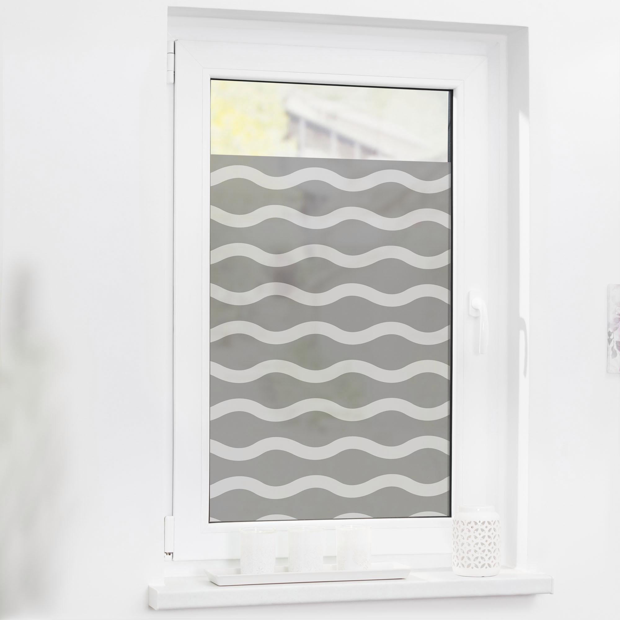 LICHTBLICK ORIGINAL Fensterfolie »Welle«, 1 St., blickdicht, strukturiertKlebepunkte, selbstklebend, Sichtschutz