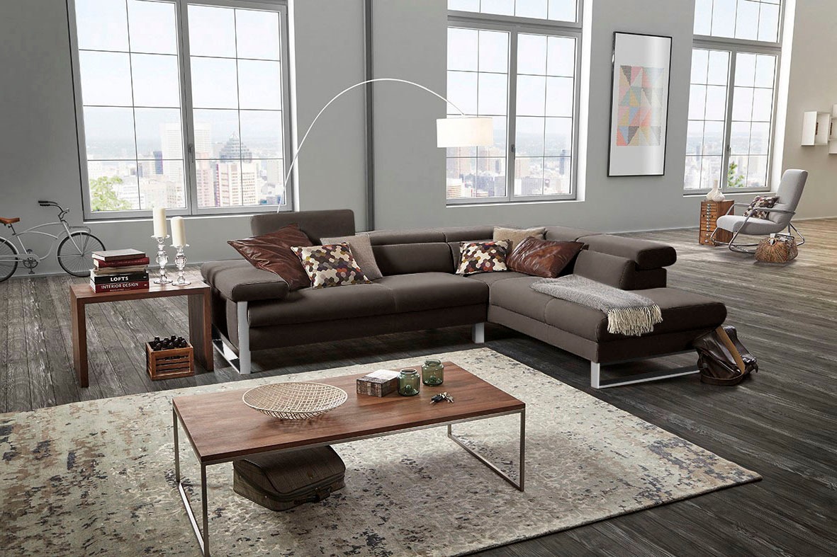 W.SCHILLIG Ecksofa »finn, toller Sitzkomfort, L-Form, hochwertige Verarbeitungsdetails«, German Design Award 2016, Fußgestell Chrom glänzend, Breite 281 cm