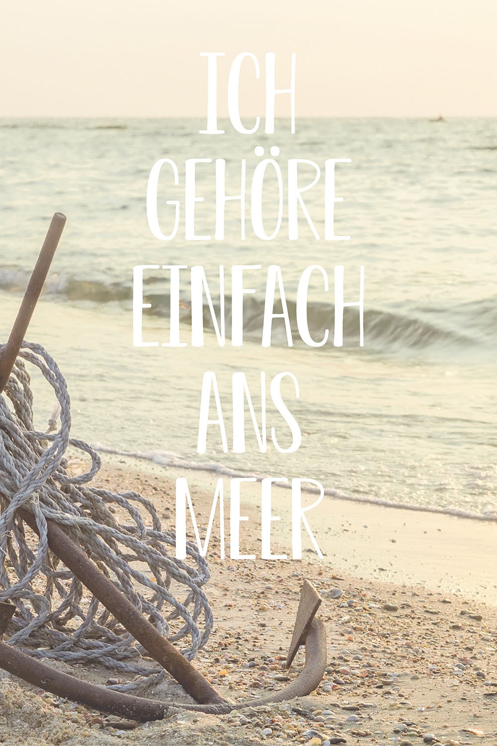 queence Metallbild "Meerliebe II" Anker  Meer  Schriftzug  Sprüche  Sprüche günstig online kaufen