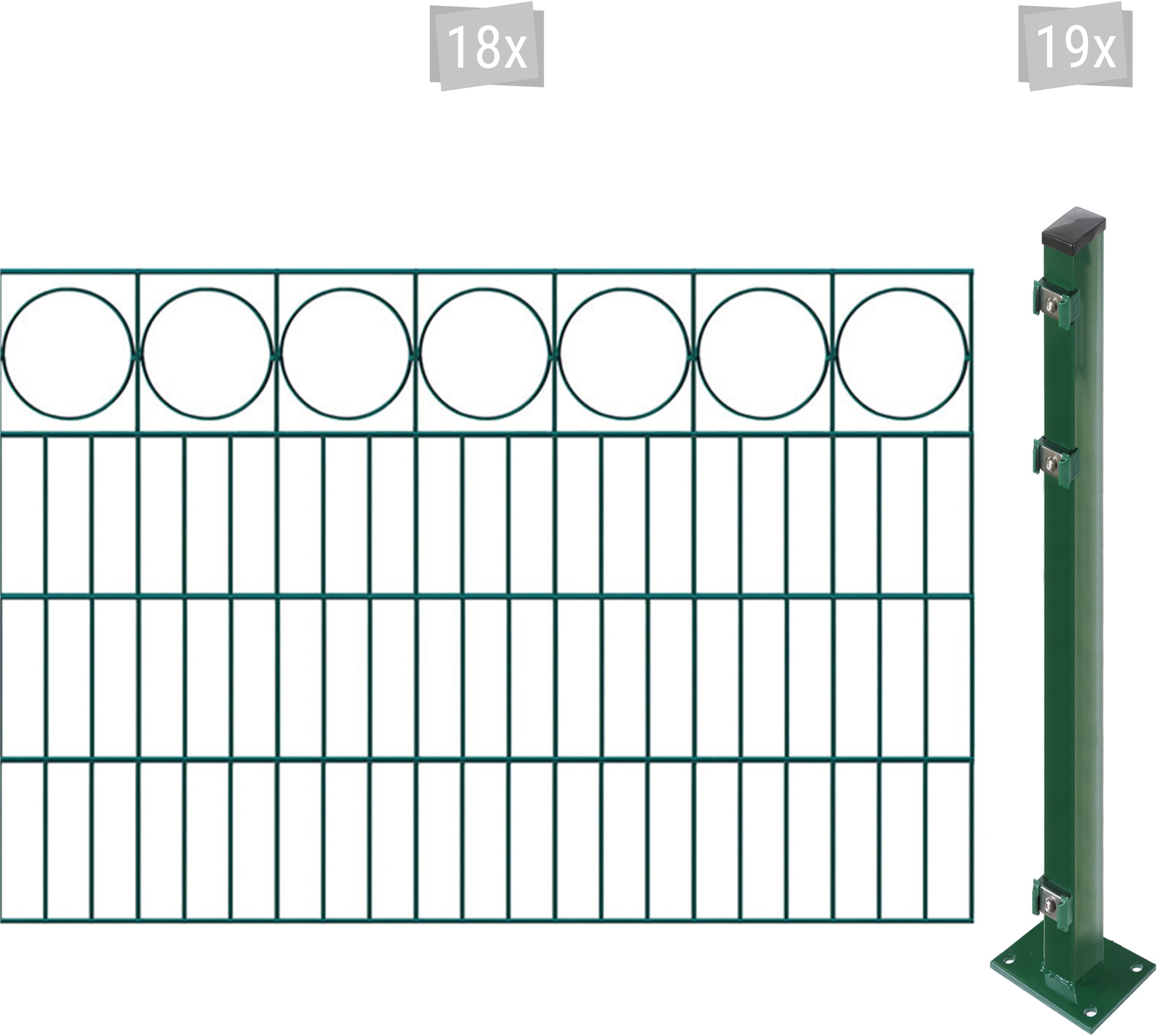 Arvotec Doppelstabmattenzaun »EASY 80 zum Aufschrauben "Ring" mit Zierleiste«, Zaunhöhe 80 cm, Zaunlänge 2 - 60 m