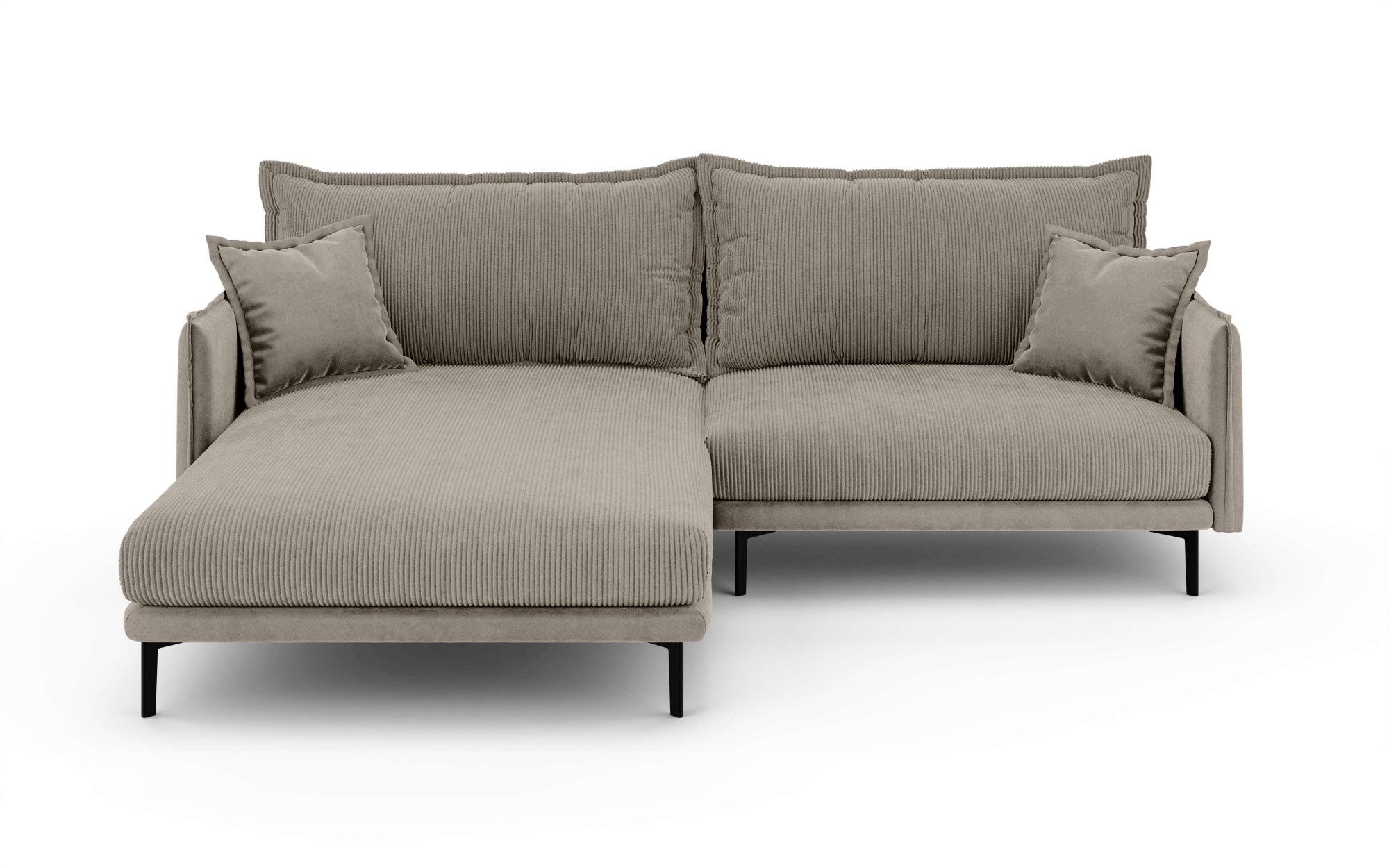 INOSIGN Ecksofa »ALEXANDRIA mit Recamiere rechts oder links bestellbar, moderne Bezüge«, L-Form mit Wellenunterfederung, Maße: B/H/T 246/86/190 cm