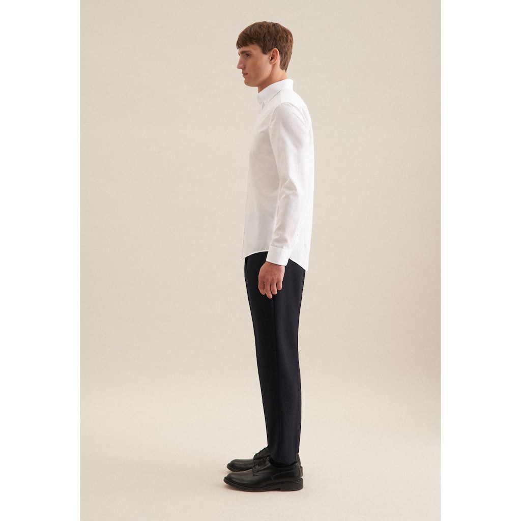 seidensticker Businesshemd »Slim«, Slim Langarm Button-Down-Kragen Uni