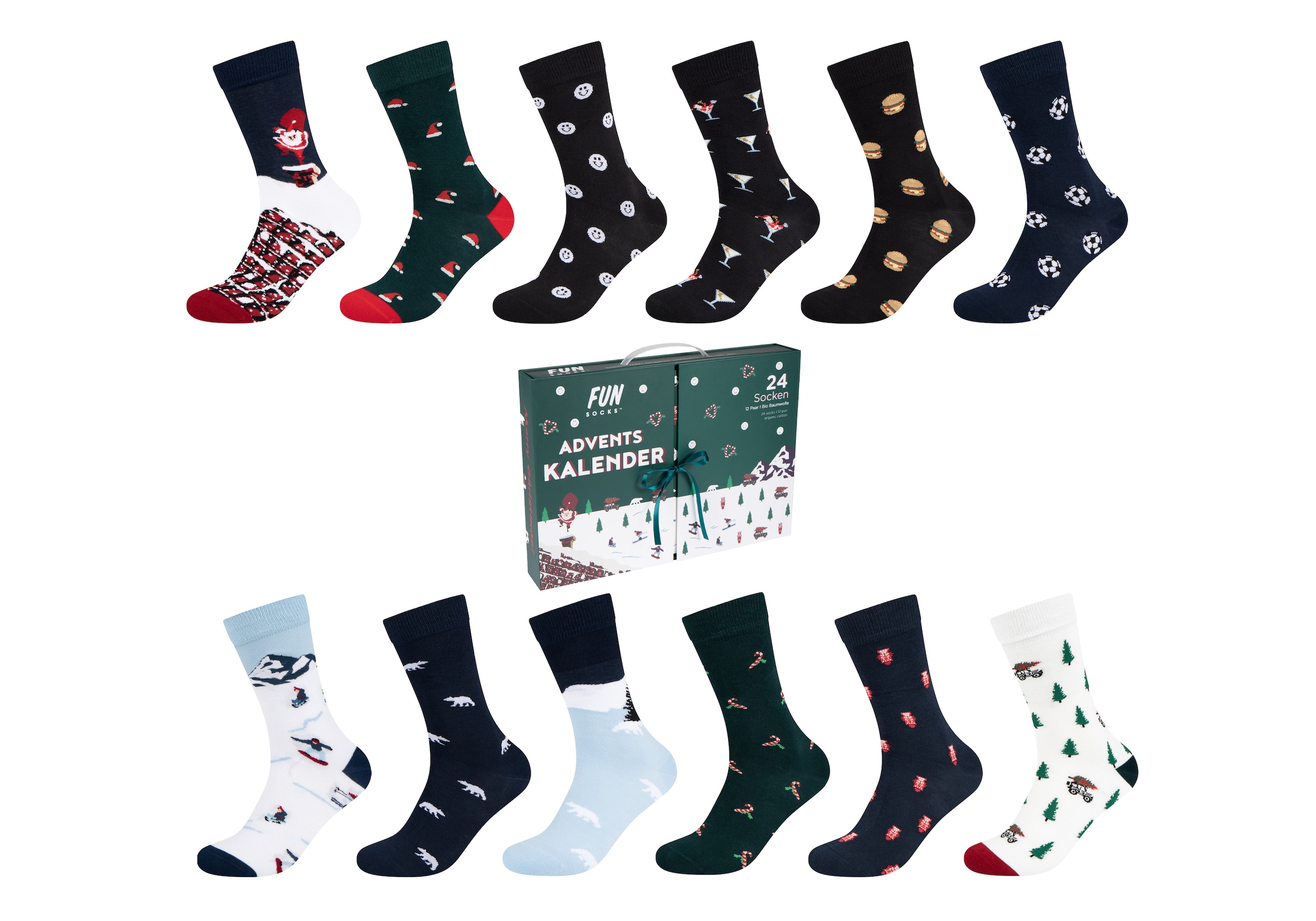 Fun Socks Sneakersocken "motifs" 2 Stk. tlg. mit elastischem Bund günstig online kaufen