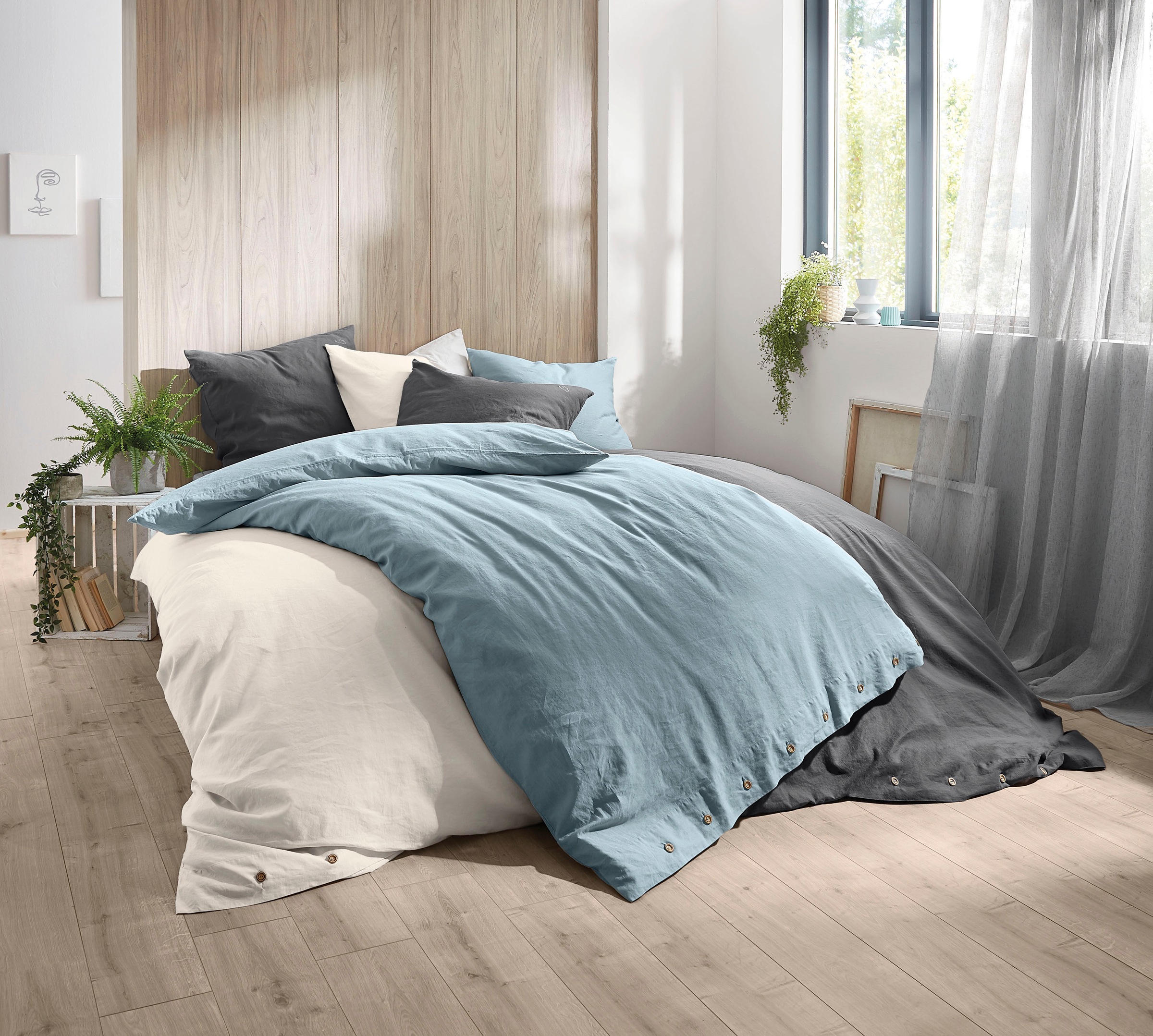 Kleine Wolke Bettwäsche "Leinna" 2 Stk. Leinen-Mix günstig online kaufen